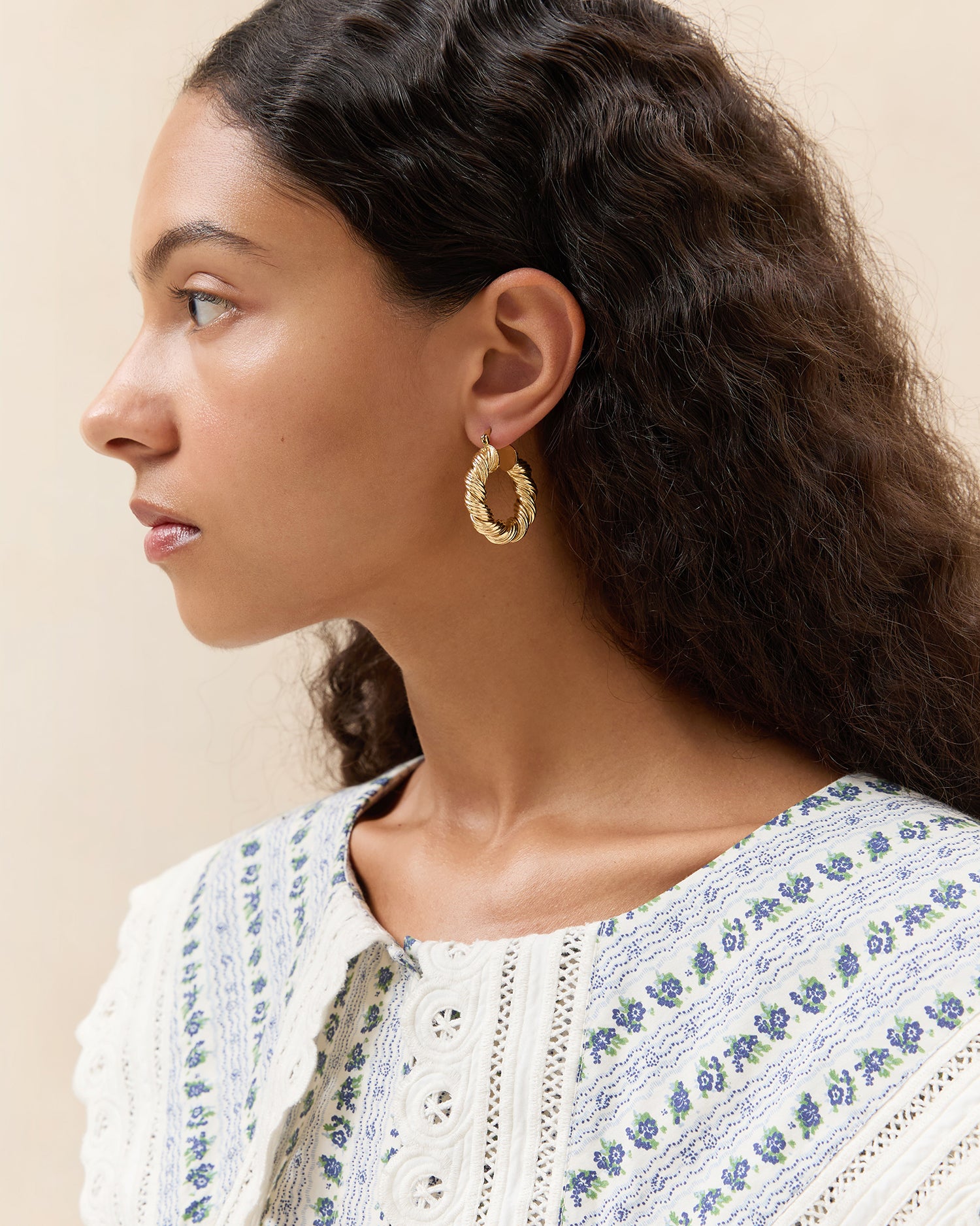 Atticus Gold Twisted Hoop Earrings for Women - 14K Gold Plated Chunky Hoop Earrings - Trendy Statement Jewelry for Party, Wedding & Everyday Wear