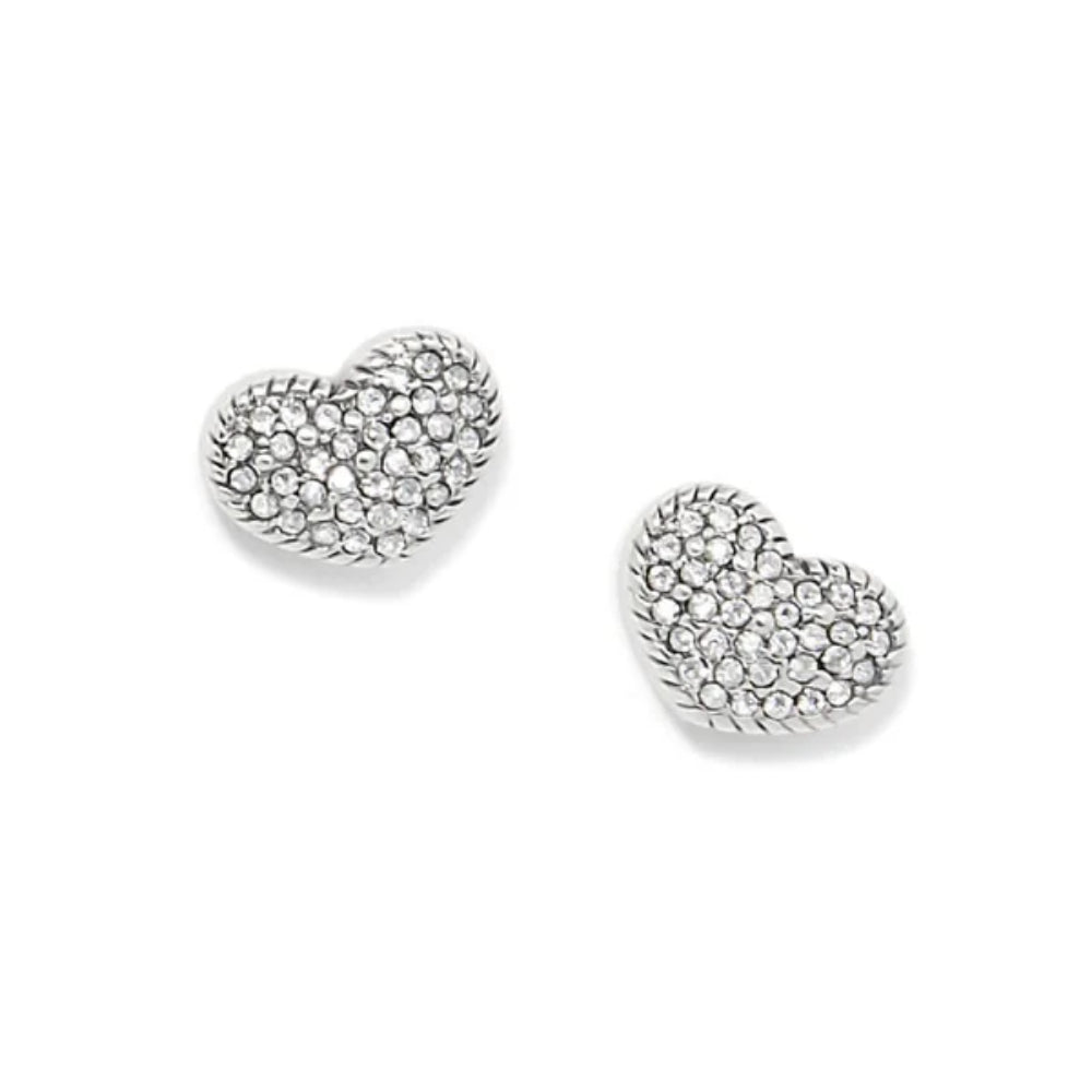 Brighton Illumina Celeste Heart Post Earrings – Elegant Sterling Silver Studs for Women, Perfect for Valentine's Day, Anniversary & Everyday Wear