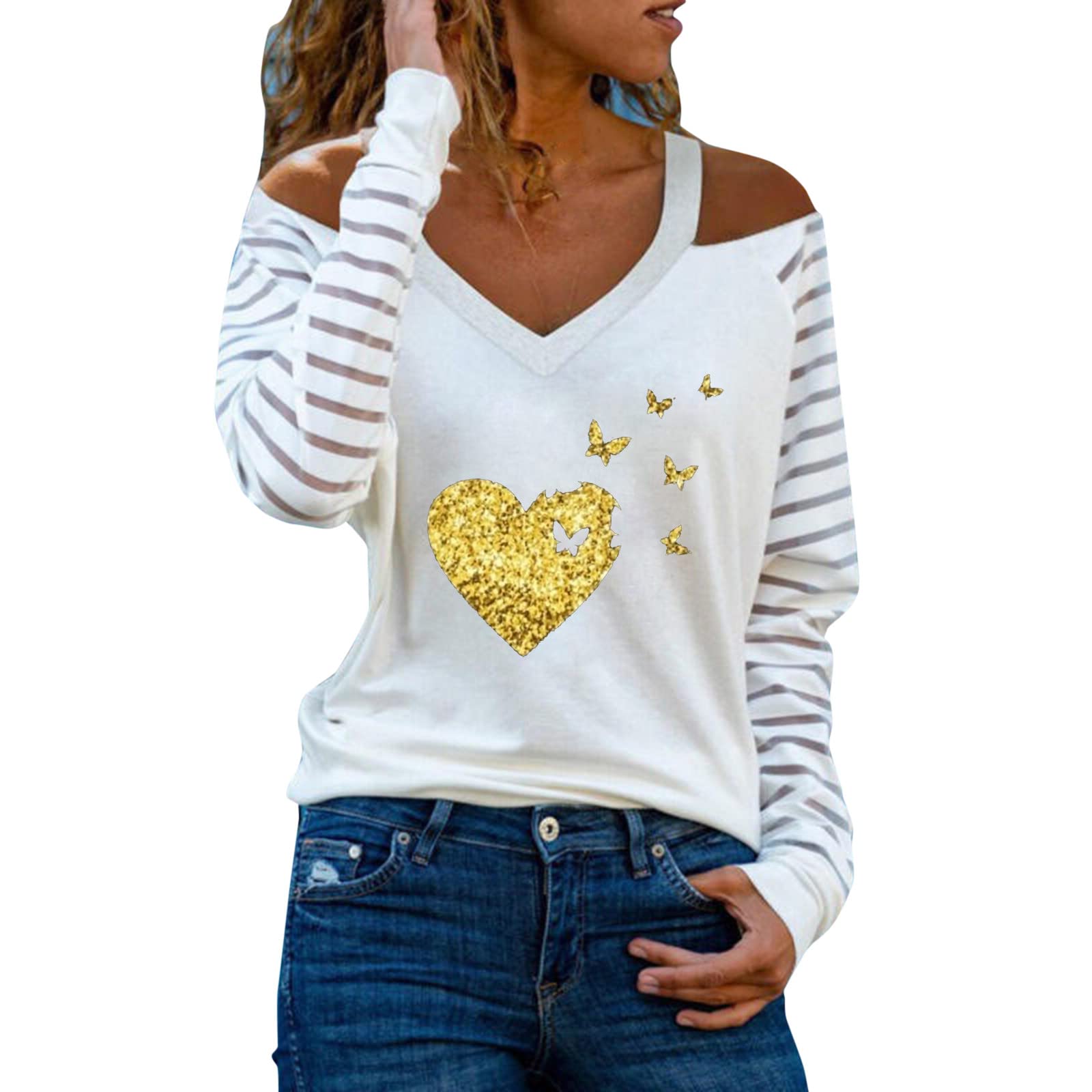 Valentine's Day Love Print Women's Casual Round Neck Tops - Plus Size Dressy Blouses for Women | Perfect for Date Nights, Office Wear & Casual Outings