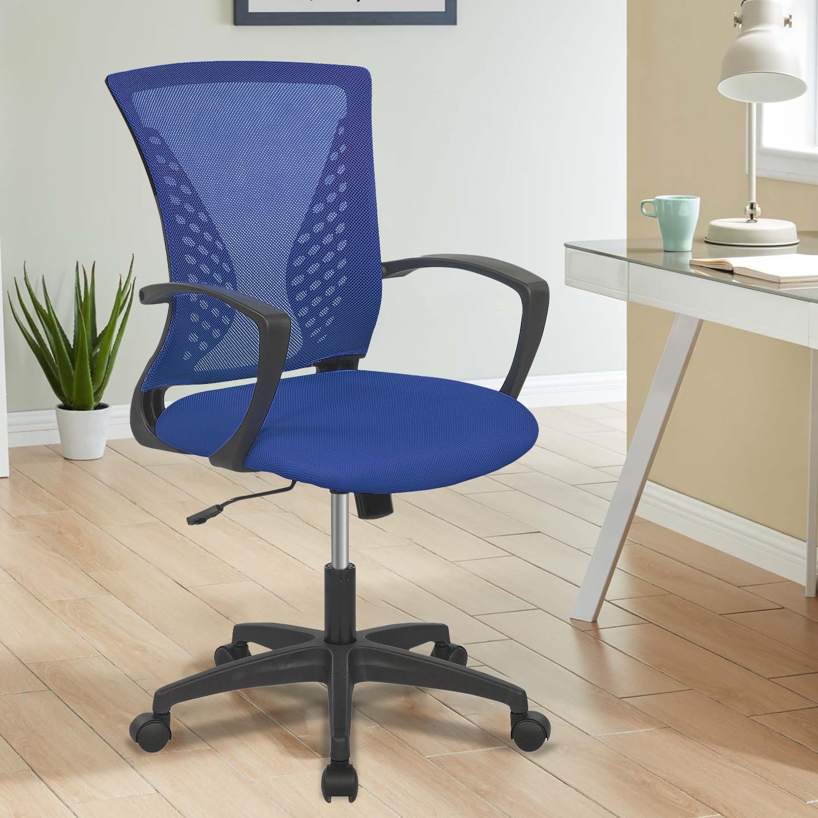 Ergonomic Mesh Office Chair with Lumbar Support - Adjustable Swivel Rolling Computer Desk Chair for Home & Executive Workspaces - Perfect for Long Hours of Comfortable Work or Gaming Sessions