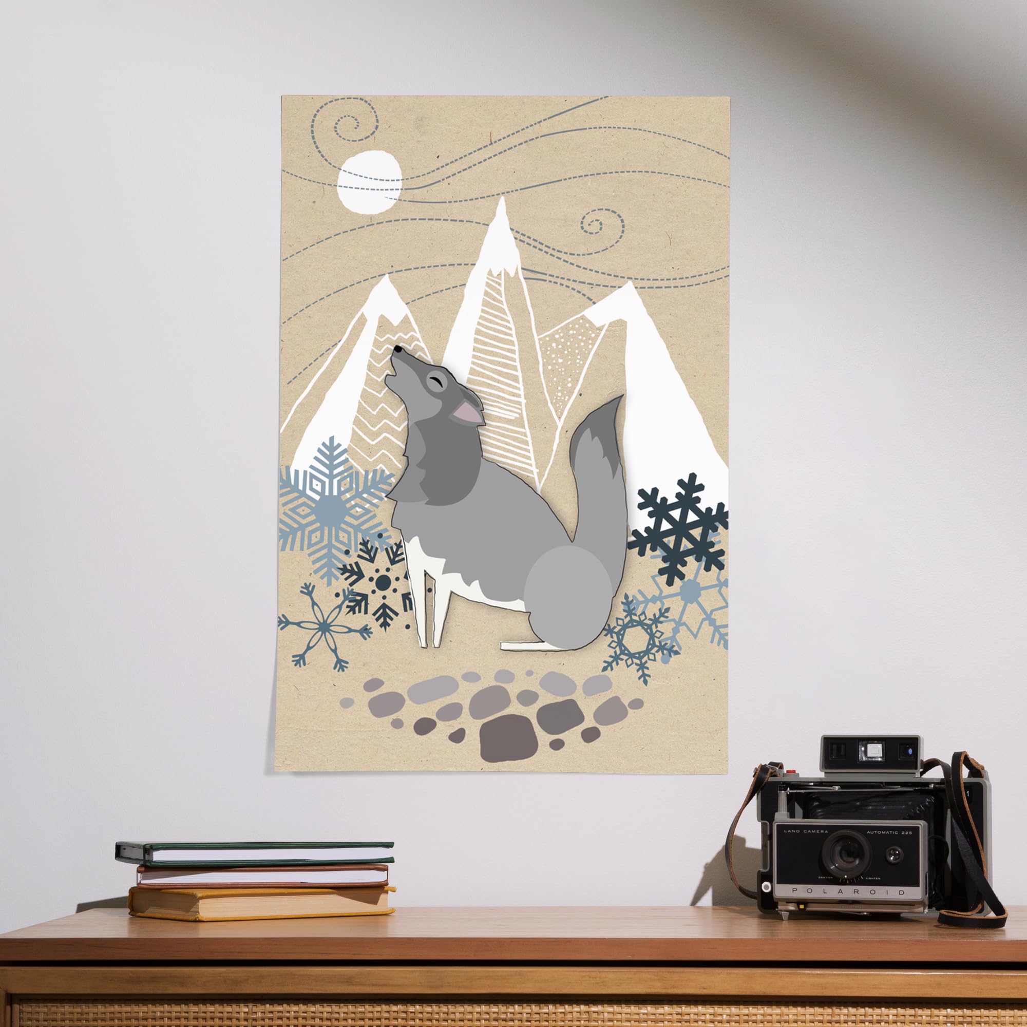 Lantern Press 16x24 Inch Winter Wolf Howling Giclee Art Print - Premium Wall Decor for Living Room, Bedroom & Office - Nature Wildlife Home Decoration
