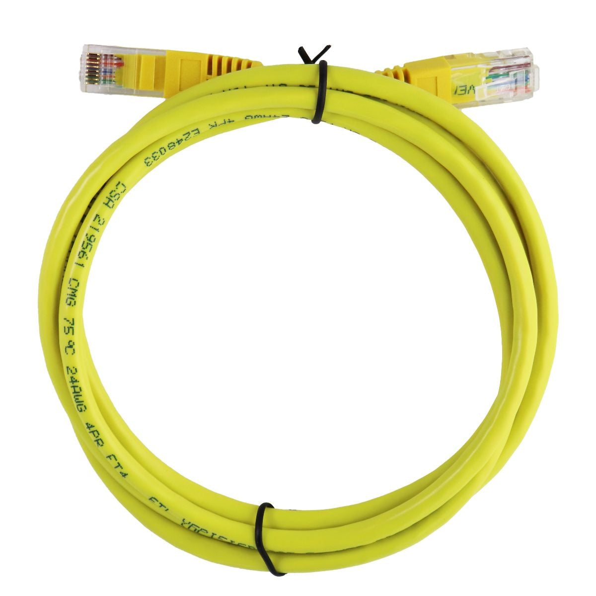 5 Foot CAT5E Ethernet Patch Cable (24 AWG) - High-Speed Network Cable for Home, Office & Gaming - Yellow