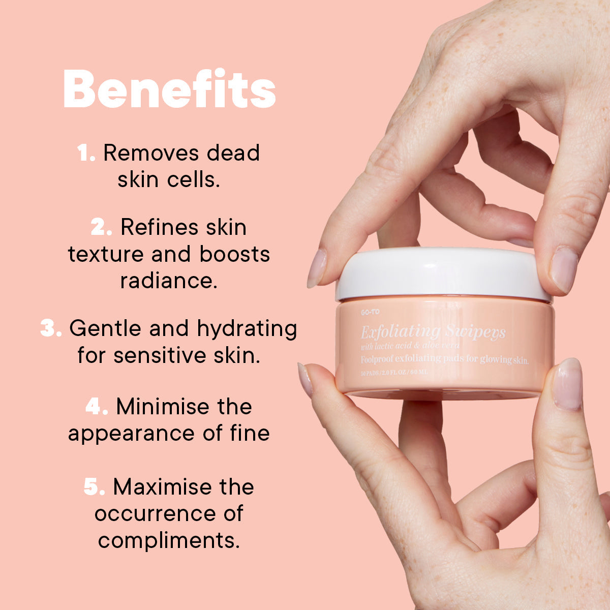 Exfoliating Swipeys - Gentle Exfoliating Facial Pads for Smooth Skin | Perfect Gift for Skincare Lovers | Use Daily for Glowing Complexion