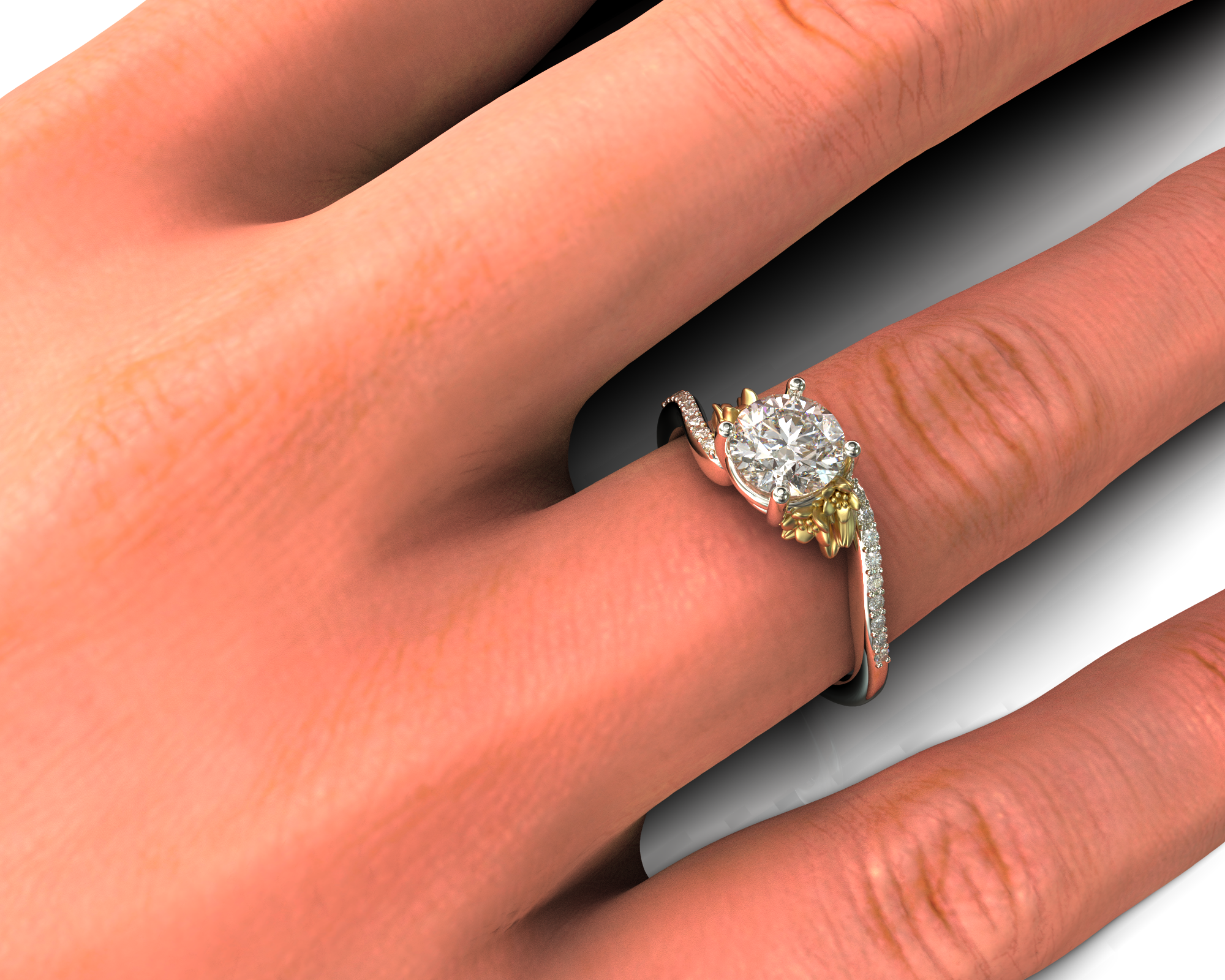 Exquisite White Gold Flower Shaped Engagement Ring for Women - Perfect for Proposals, Anniversaries & Romantic Occasions