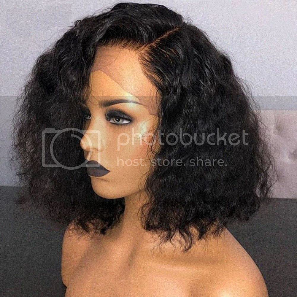 13x4 Lace Front Wig Human Hair - Brazilian 9A Curly Short Bob Wig with Pre-Plucked Fake Scalp & Glueless Design | 10