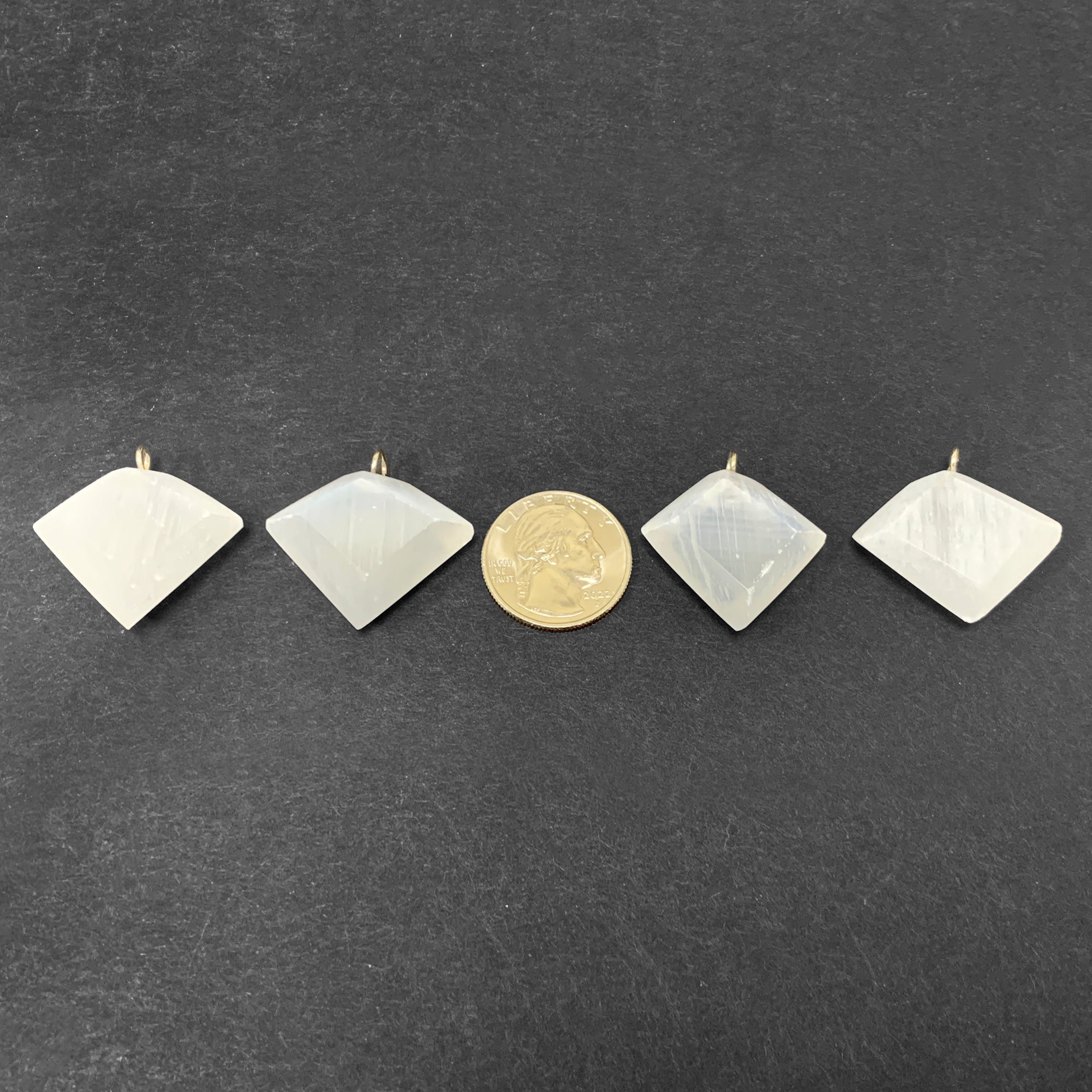 Natural Selenite Diamond Pendant Necklace - Healing Crystal Jewelry for Meditation, Yoga & Spiritual Energy