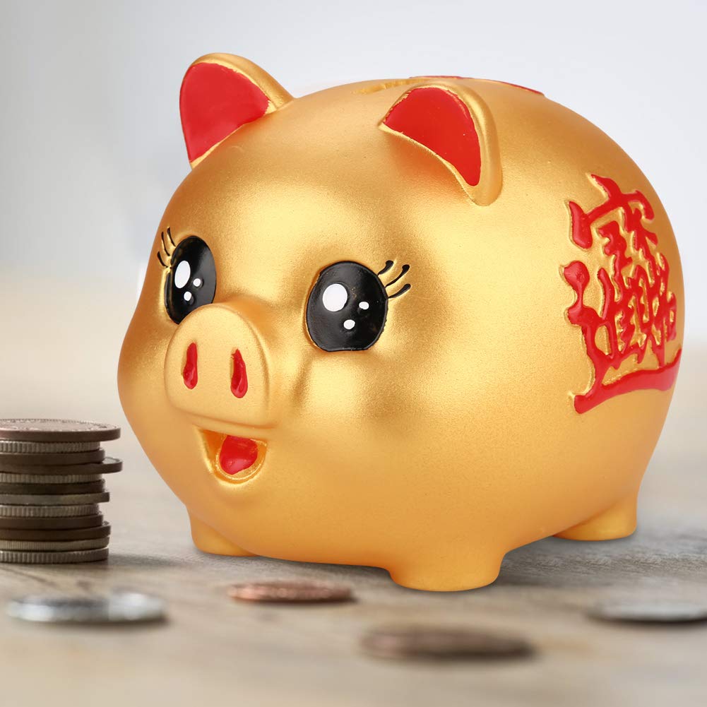 Gold Piggy Bank - Lucky Money Saving Box for Kids, Boys & Girls | Collectible Cash Coin Bank for Christmas & Birthday Gifts | Perfect for Home, Office & Classroom Savings