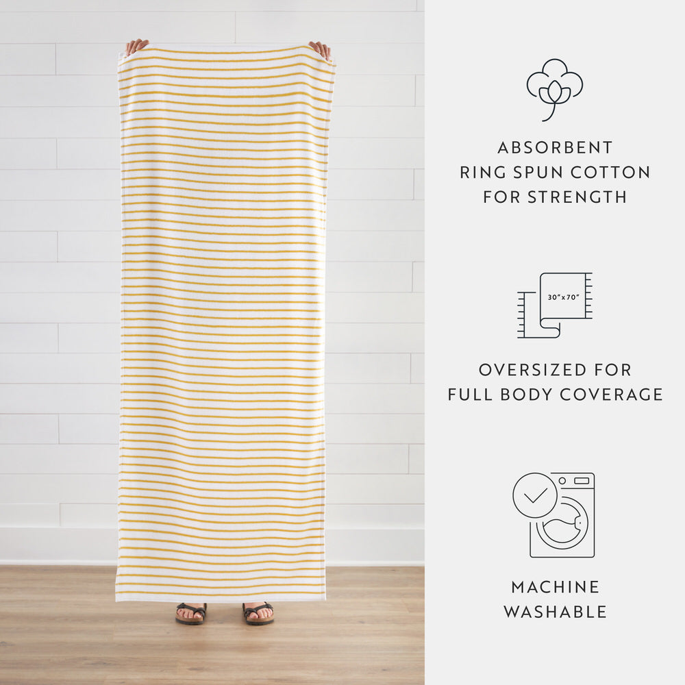 Premium 100% Cotton Cabana Towel Set - 4 Pack Soft Absorbent Beach Towels for Pool, Spa & Vacation - Quick Dry Bath Towels for Adults & Kids