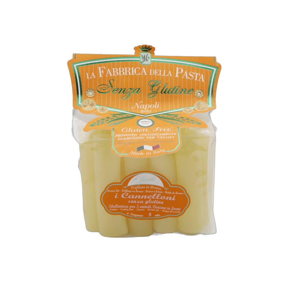 La Fabbrica della Pasta Gluten Free Cannelloni - Authentic Italian Pasta for Special Diets | Perfect for Lasagna, Baked Pasta & Healthy Italian Meals