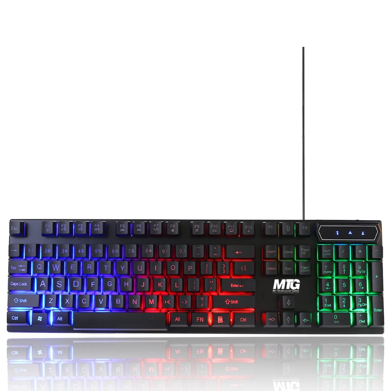 MTG Gaming Wired RGB LED Backlit Mechanical Keyboard - 19 Anti-Ghosting Keys, USB Plug & Play for Windows, Mac, Linux (Black) - Perfect for Esports, Streaming & PC Gaming - Pack of 20