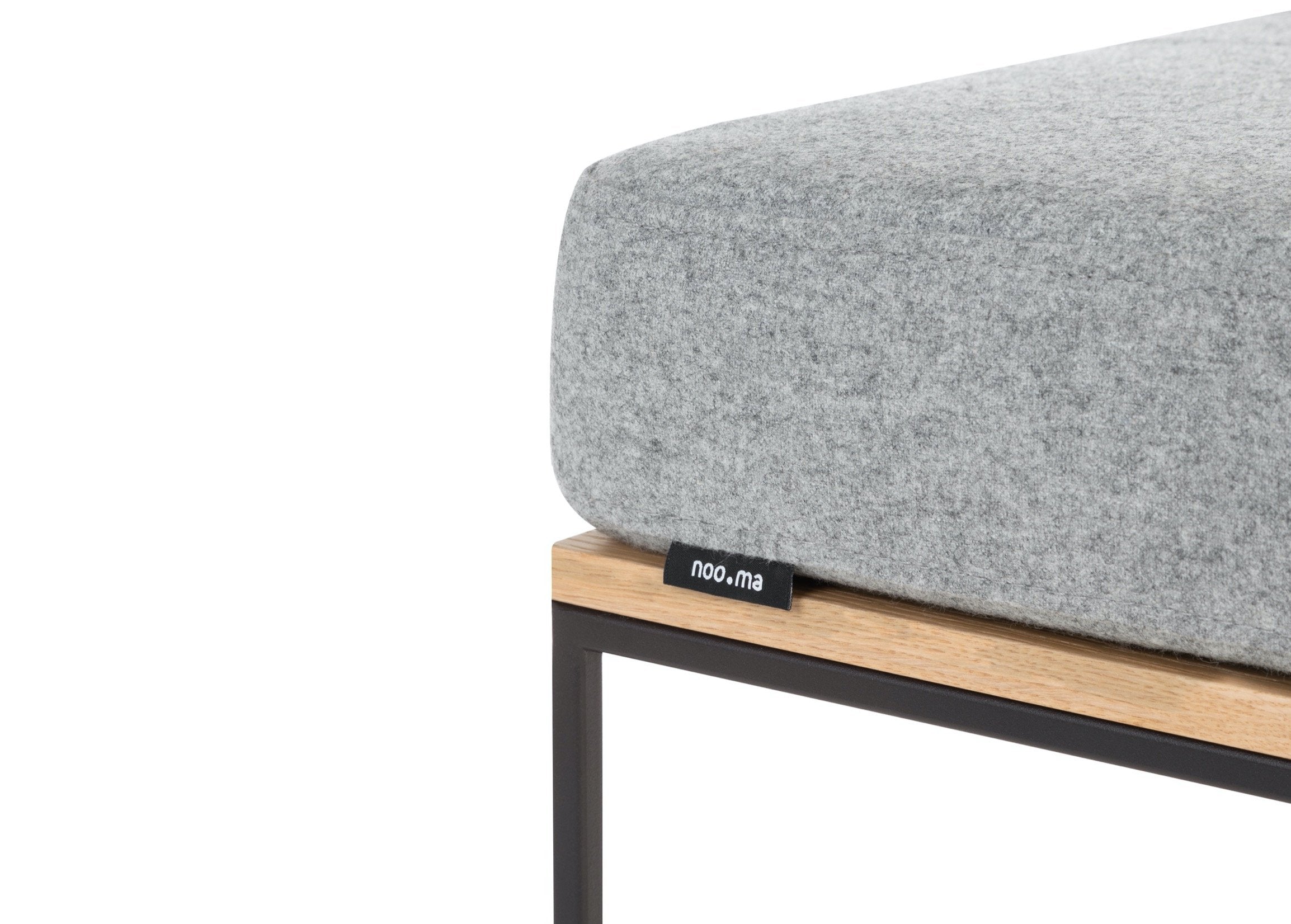 Feo Pouf Ottoman - Light Grey Oak Fabric Footstool for Living Room, Bedroom & Lounge | Stylish Seating & Footrest