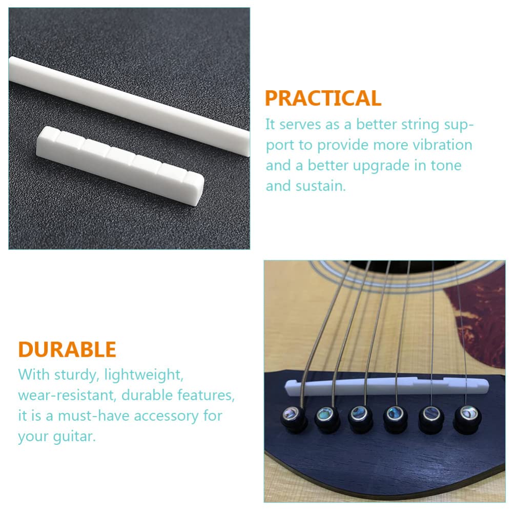 ERINGOGO Professional Guitar Bone Bridge Pins, String Nut & Saddle Kit - Premium Ox Bone Material with Smooth Finish for Acoustic Guitar Strings | Perfect for Guitar Repair, Maintenance & Tone Enhancement