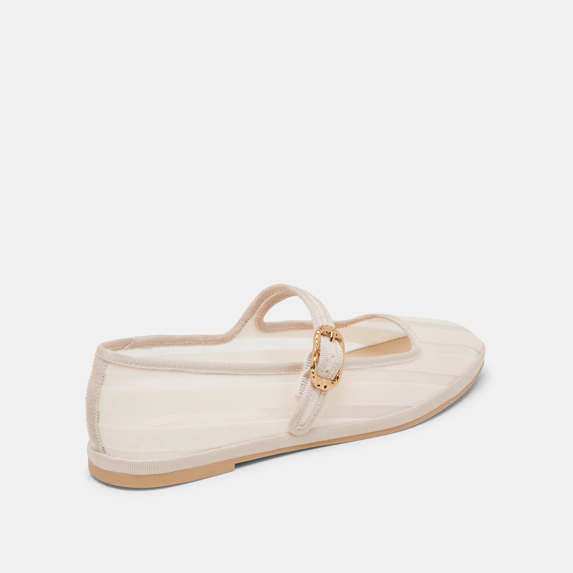 TAMEKA Women's Ballet Flats - Comfortable Bone Stripe Mesh Slip-On Shoes for Casual Wear, Office & Daily Outfits