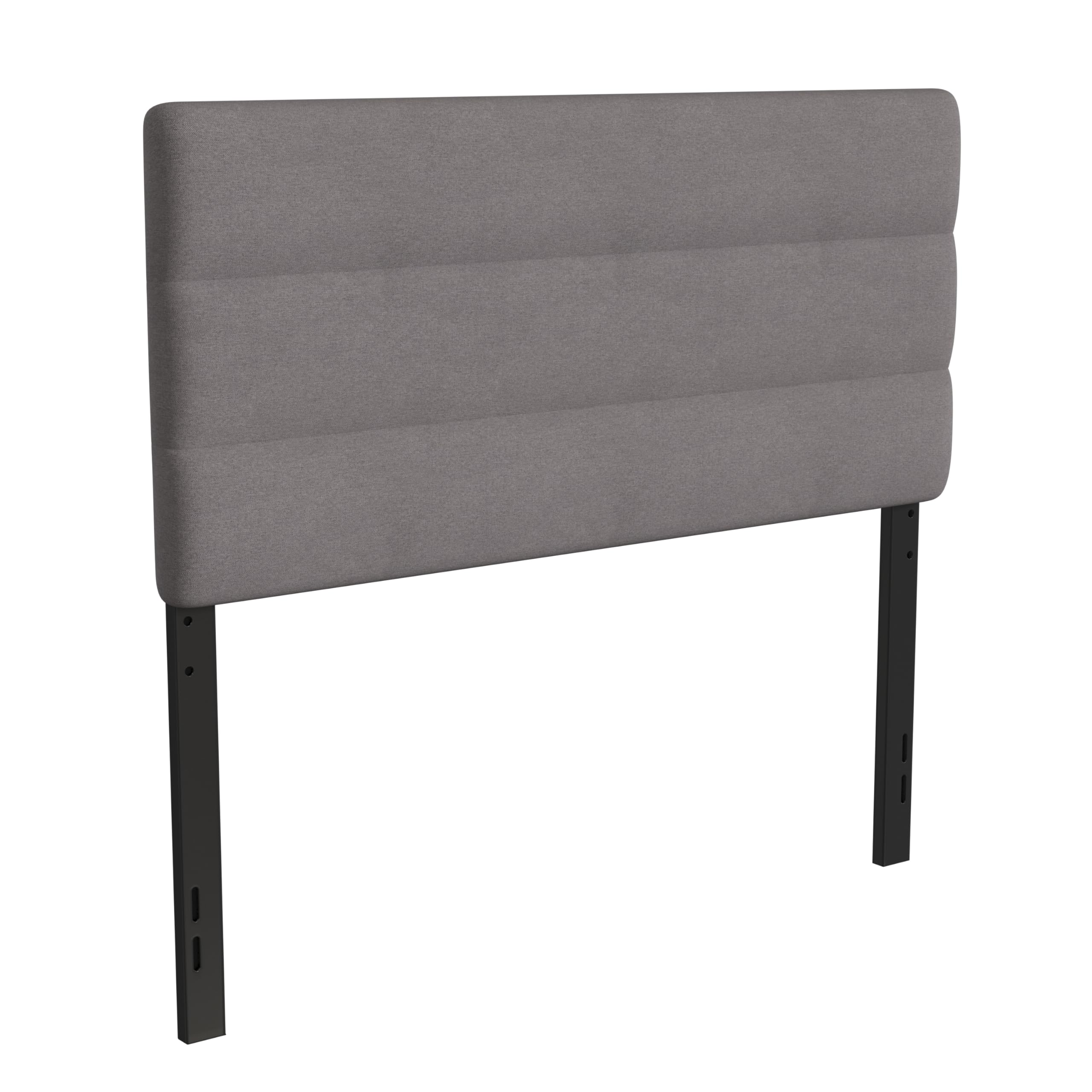 Merrick Lane Coppola Full Size Upholstered Headboard - Gray Button Tufted Fabric with Metal Legs & Adjustable Slots - Fits Most Standard Bed Frames - Perfect for Master Bedroom, Guest Room & Apartment Decor