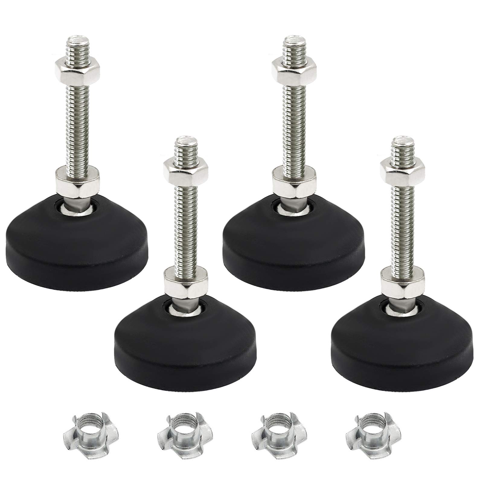 Seimneire 4pcs Adjustable Swivel Furniture Leveling Feet - 1.9