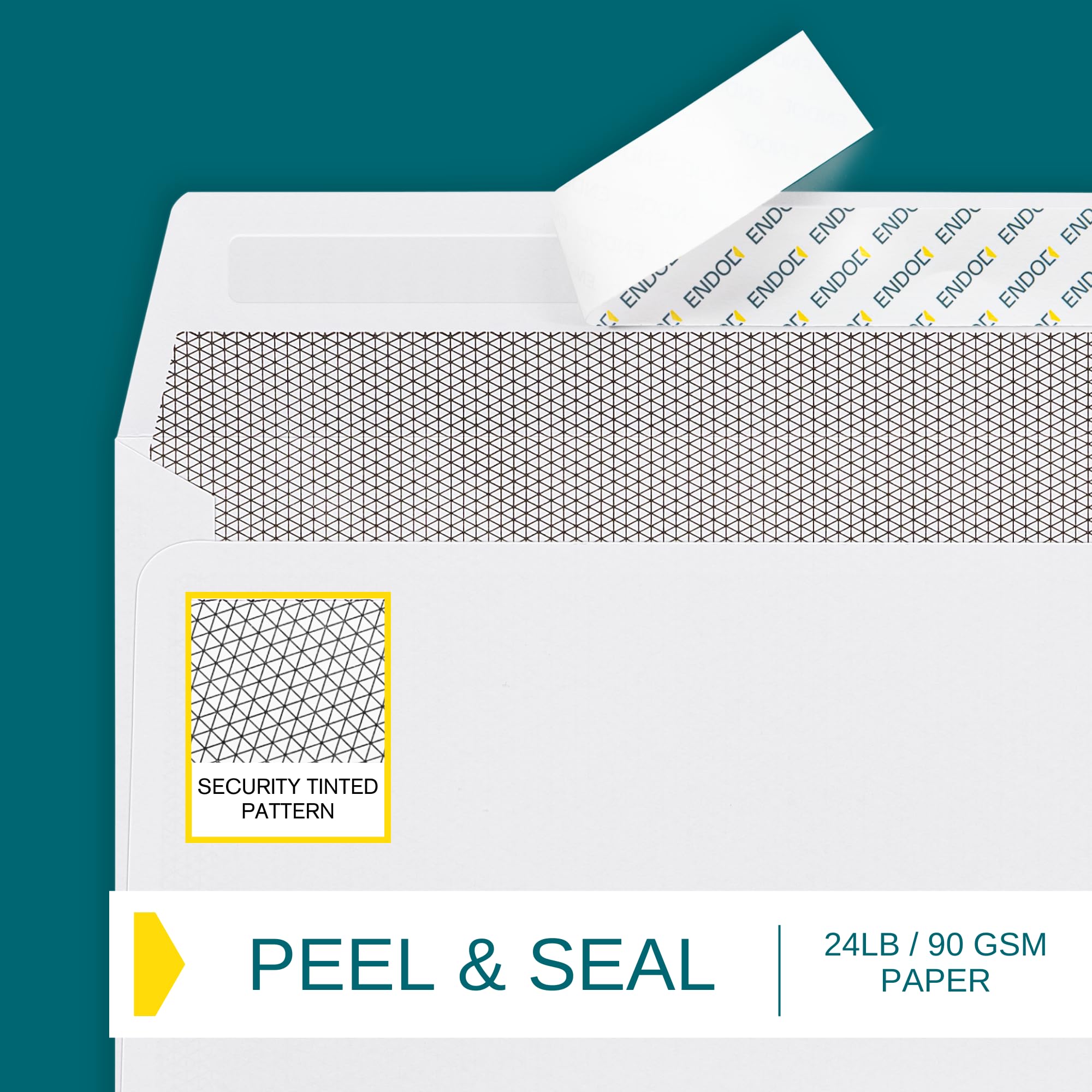 #9 Self-Seal Security Envelopes - 100 Pack (3 7/8