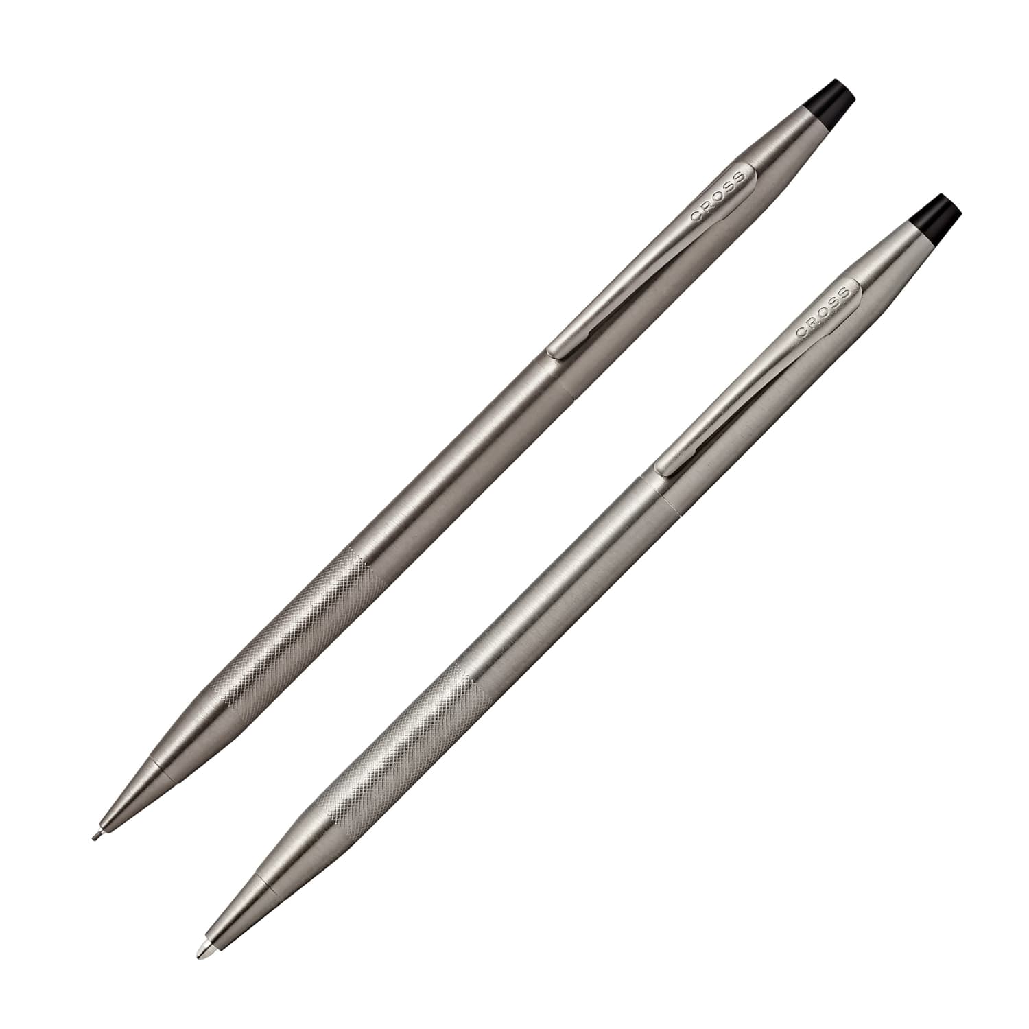 Cross Classic Century Ballpoint Pen & 0.7mm Mechanical Pencil Set - Titanium Gray with Micro Knurl Grip - Premium Writing Set for Office, School & Business Gifts
