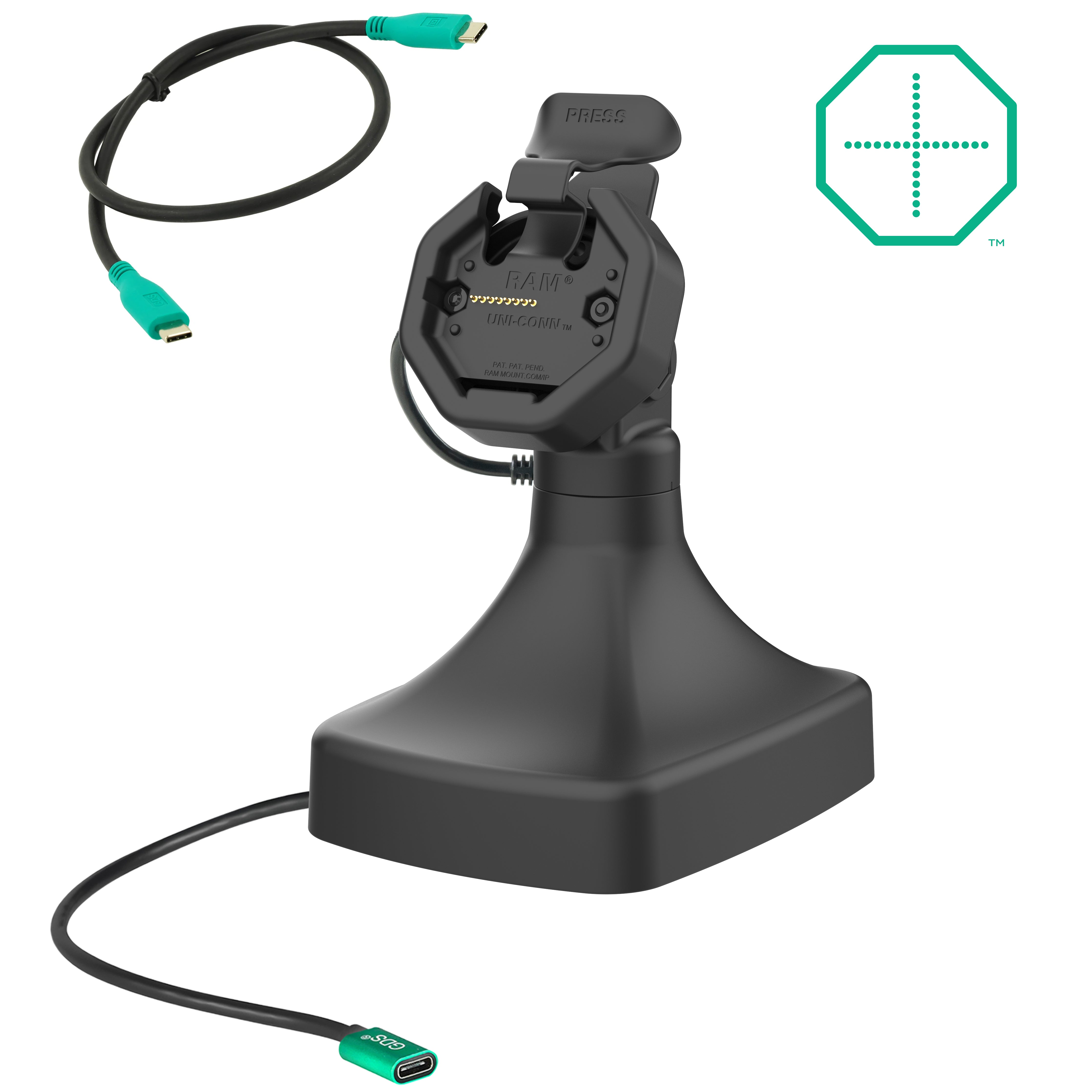 GDS® Uni Conn™ USB C Powered Tilt & Swivel Dock for Laptops - RAM GDS DOCK D14 U3C - Perfect for Home Office & Remote Work Setup