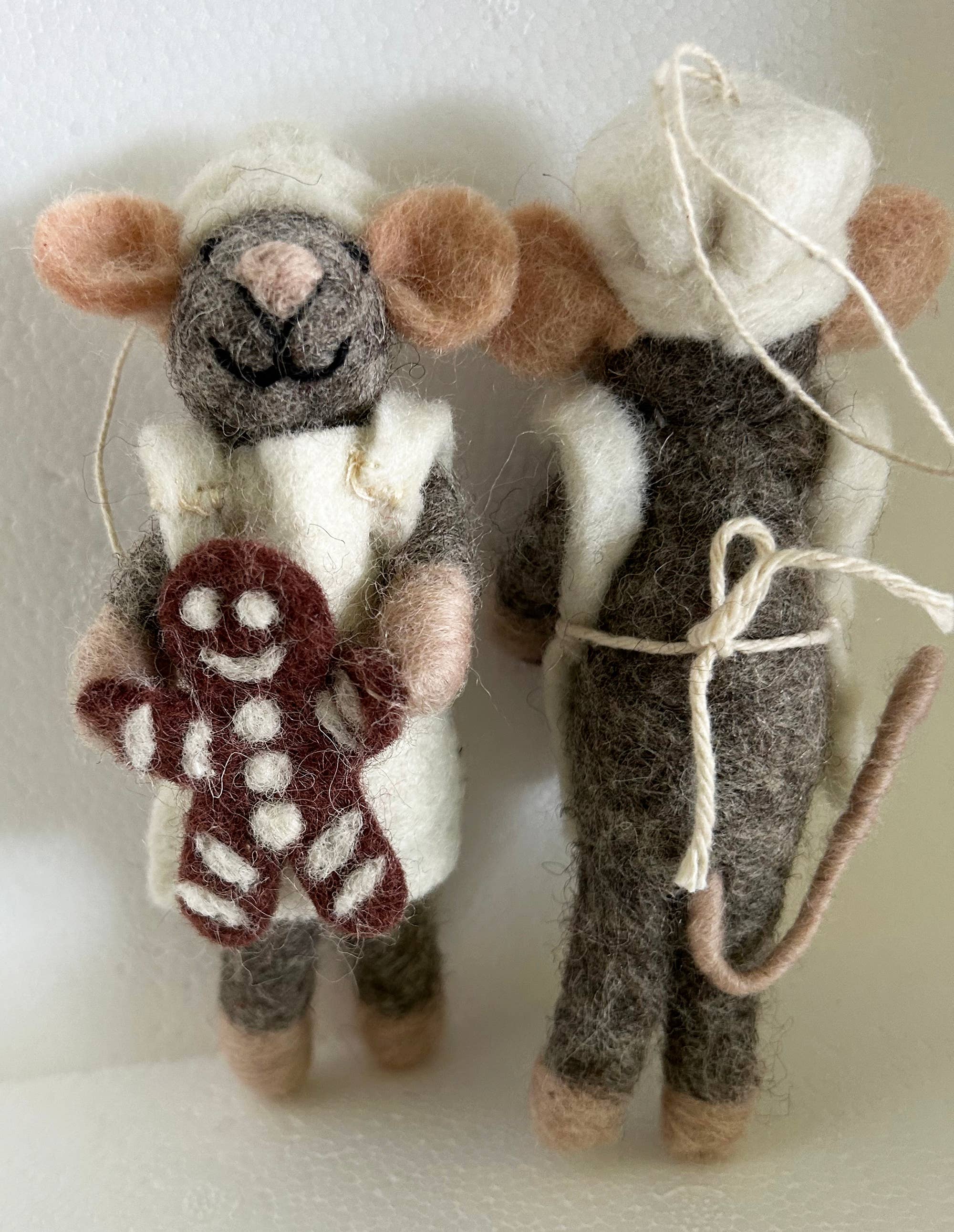 Handmade Felted Wool Baker Mouse Pierre Christmas Ornament - Perfect for Holiday Tree Decorations, Gift Giving & Winter Home Decor