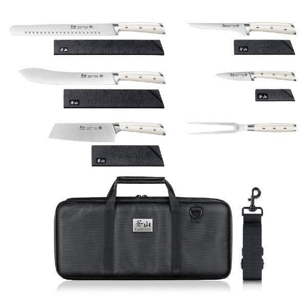 Cangshan S Series 7-Piece BBQ Knife Set - German Steel Forged Kitchen Cutlery for Grilling, Slicing & Outdoor Cooking | Premium Steak Knives & Chef Tools for Backyard BBQ, Camping & Picnics