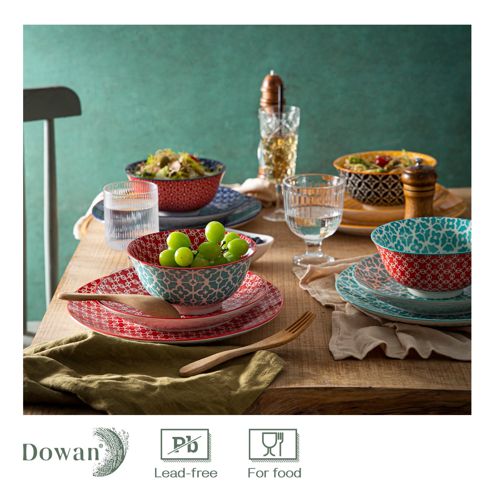 Premium 12-Piece Ceramic Dinnerware Set for 4 - Elegant Stoneware Plates, Bowls & Mugs - Perfect for Family Dinners, Entertaining Guests & Everyday Use