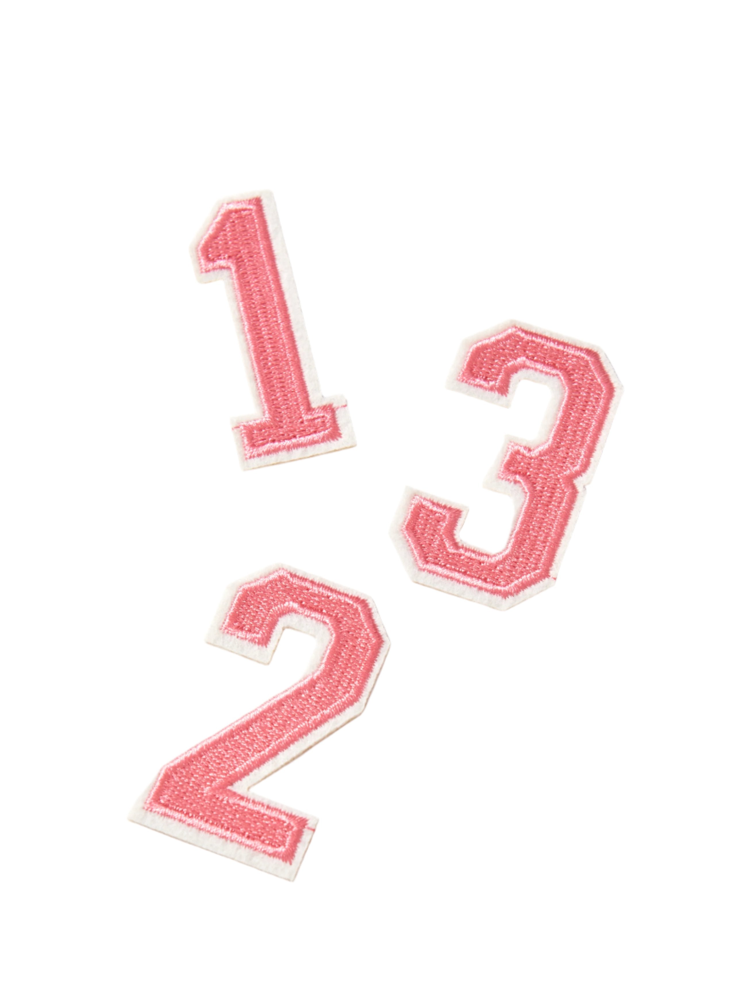 Custom Pink Varsity Number Patch for Letterman Jackets - Perfect for Sports Teams, Cheerleading & School Spirit Events