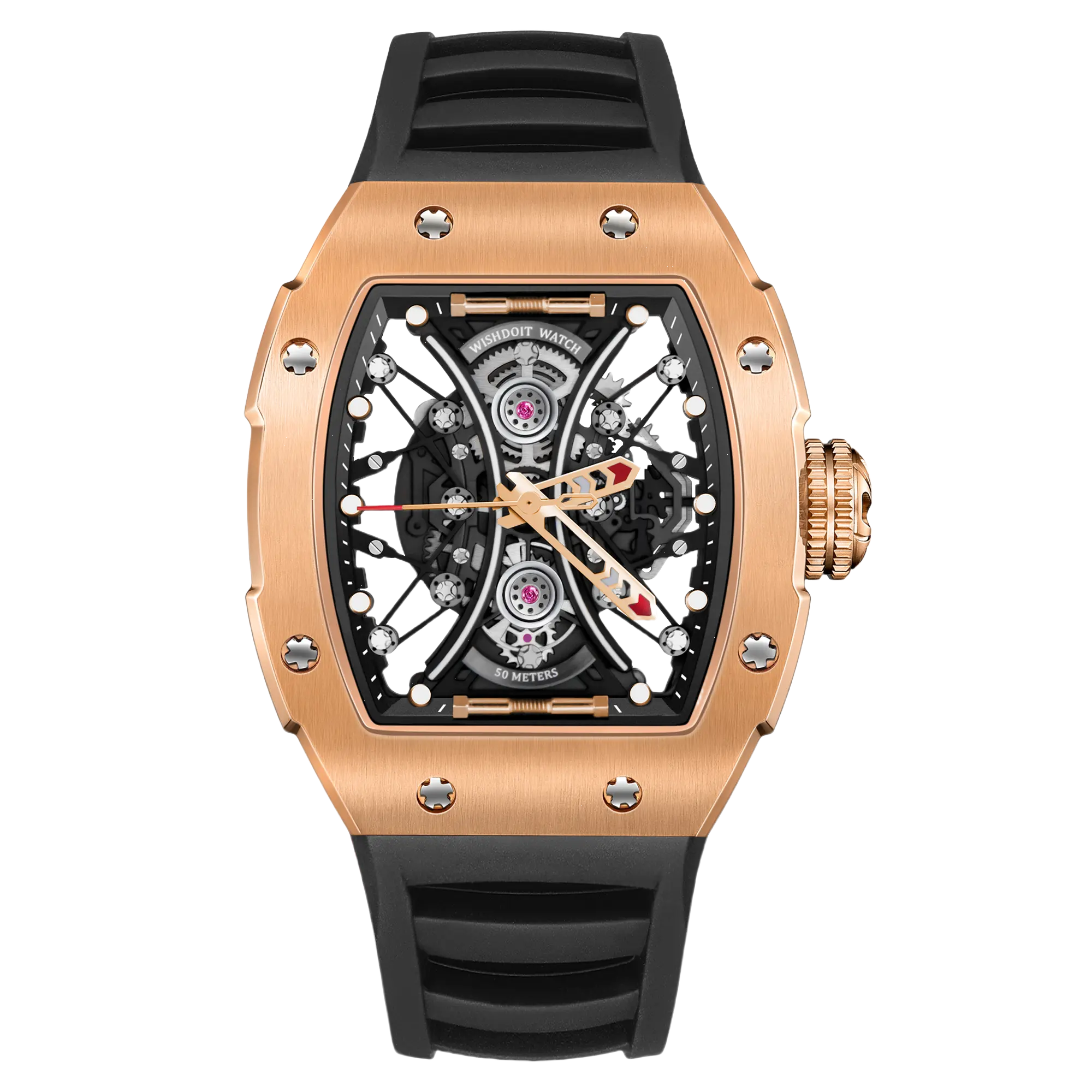 Elegant Hourglass Skeleton Quartz Watch for Men & Women - Stylish Open-Heart Design with Clear Case Back - Perfect for Business, Formal Events & Gift Giving