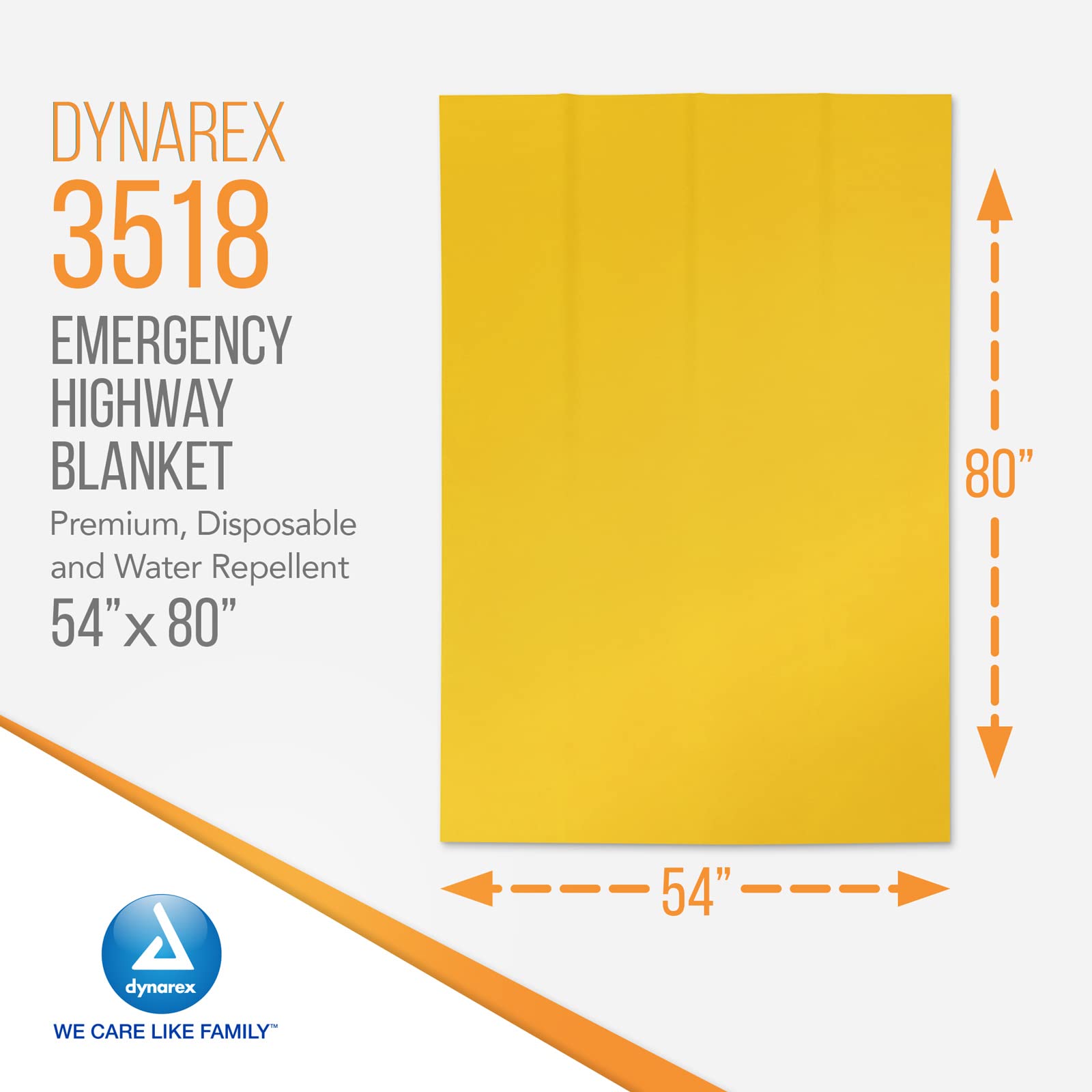 **Dynarex Emergency Highway Blanket - Premium Disposable Waterproof Survival Blanket, 54