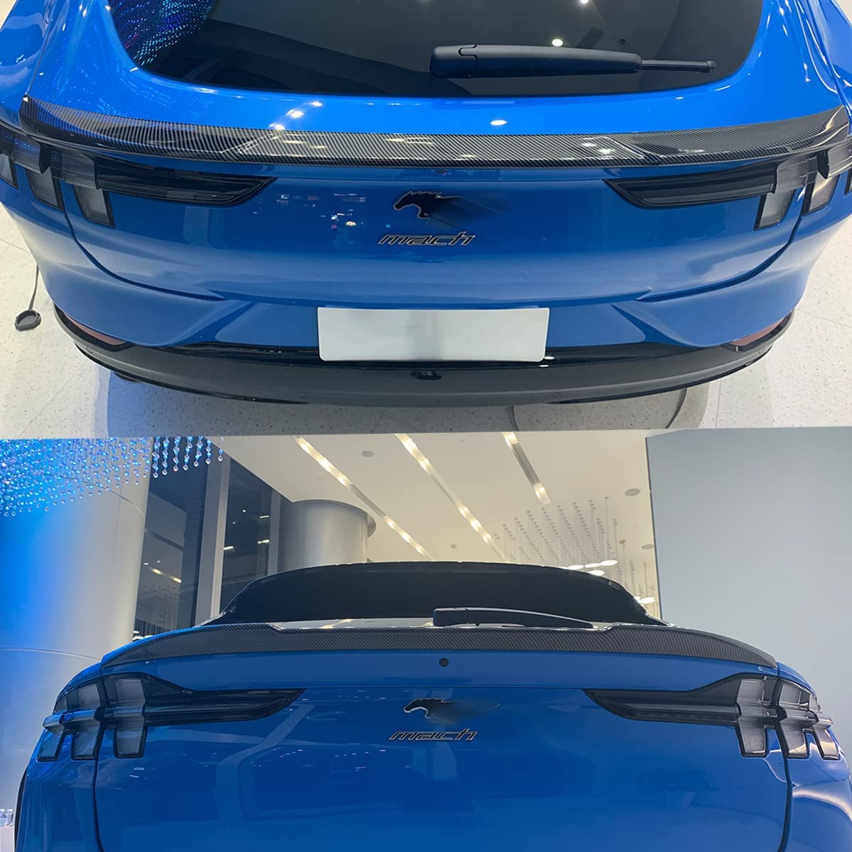BestEvMod Mustang Mach E Rear Spoiler Trunk Spoiler Wing - Carbon Fiber Exterior Accessory Compatible with 2021-2024 Models | Enhance Style & Aerodynamics for Ford Mustang Mach E