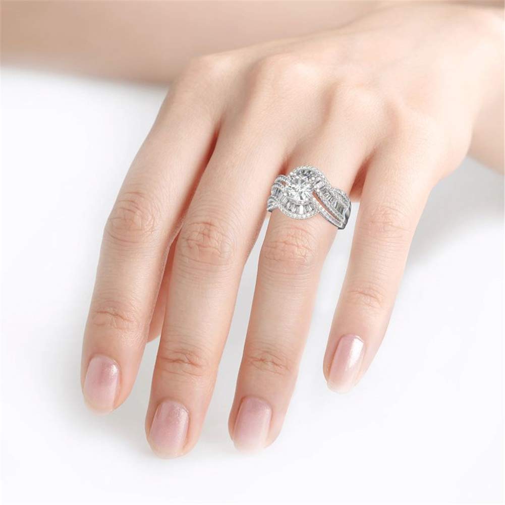 6 Carat Halo Cushion Cut Engagement Ring - Vintage 925 Silver Wedding Band with Cubic Zirconia | Anniversary Promise Ring for Women | Perfect for Proposals, Weddings & Special Occasions | Includes Jewelry Gift Box