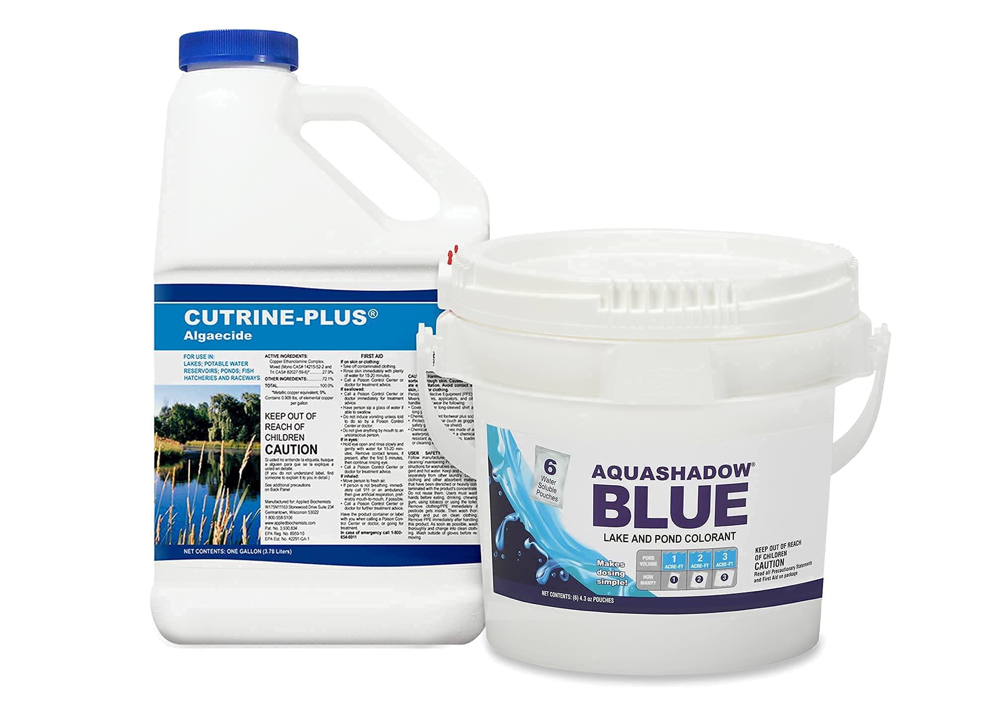 Cutrine-Plus Algaecide with Aquashadow Blue - Water Soluble Algae Control Packets for Ponds, Lakes & Water Features | Fast-Acting Algae Treatment for Clear Water