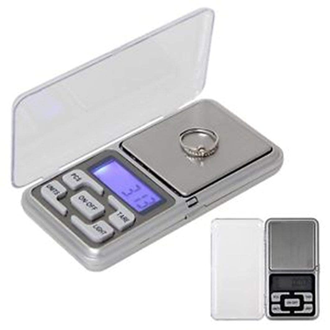 AjantaExports Digital Pocket Scale 200g x 0.01g Precision, Silver Mini Jewelry Scale - Perfect for Weighing Gold, Silver, Coins, Herbs & Small Items at Home or Travel