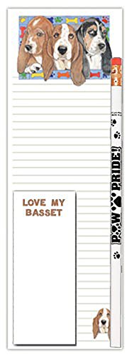 Basset Hound Themed Notepad and Pencil Gift Set - Perfect for Dog Lovers, Office Supplies & Thoughtful Presents