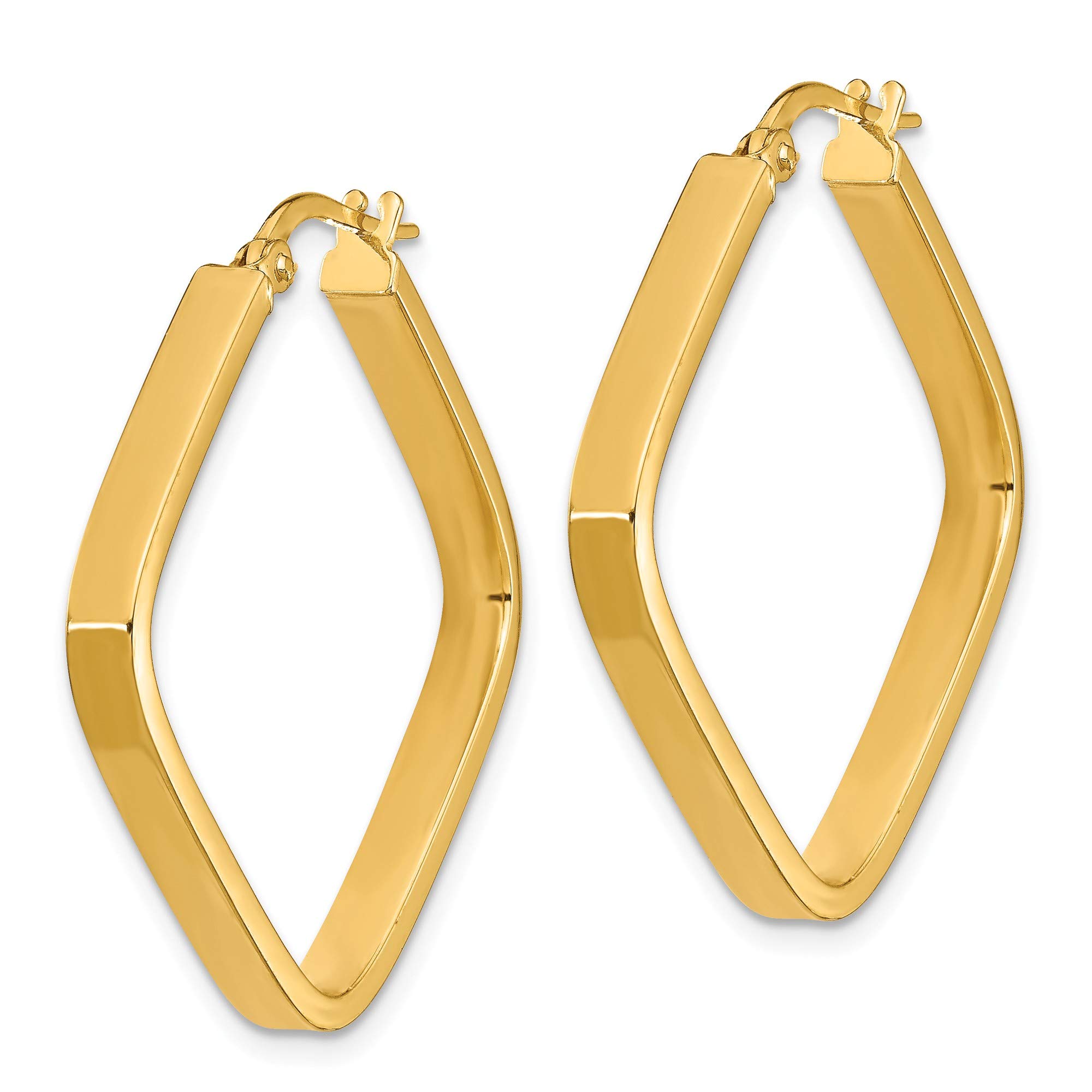 14K Yellow Gold 2x2mm Square Hoop Earrings for Women - Classic Minimalist Jewelry for Everyday Wear, Office, Date Night & Special Occasions
