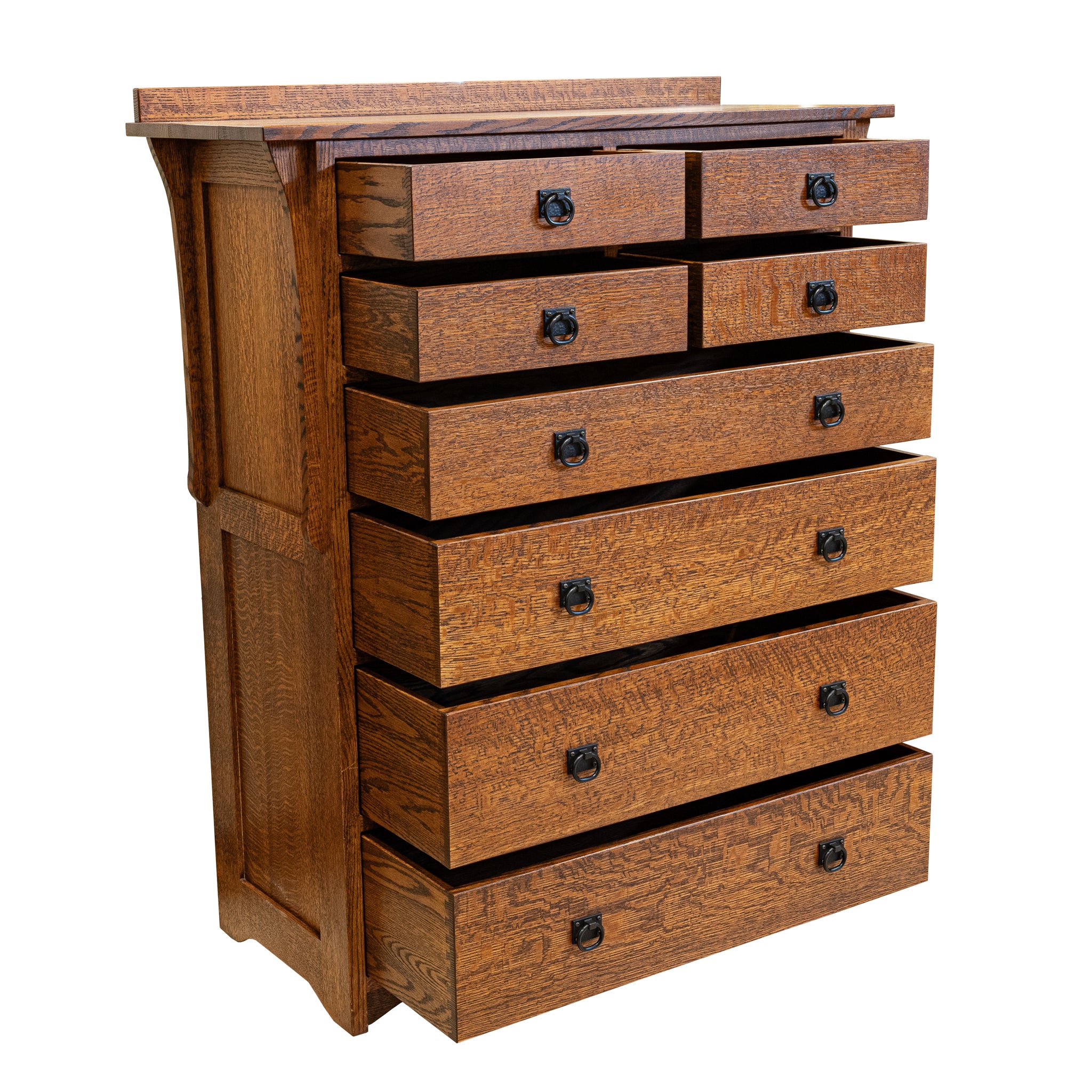 Mission Oak Dresser - Solid Wood 6-Drawer Bedroom Furniture for Storage & Organization | Perfect for Bedroom, Living Room, or Office