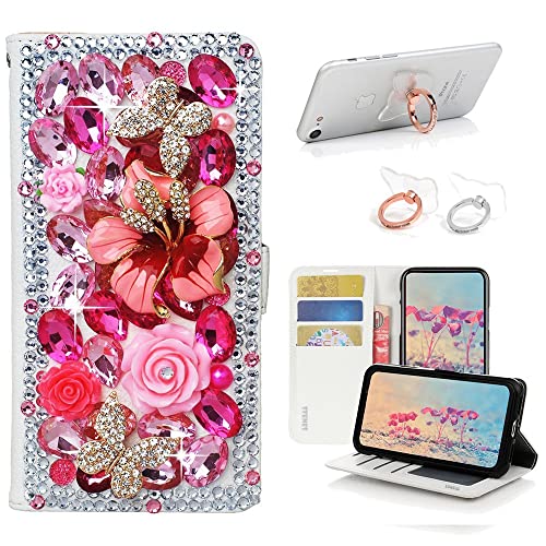 Hot Pink, Rose Flowers Floral Butterfly
