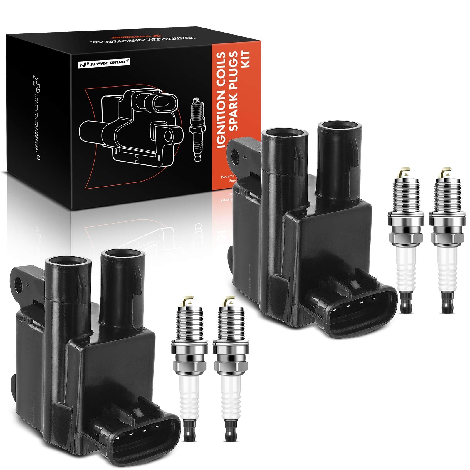 Premium 2x Ignition Coil Pack & 4x Iridium Spark Plugs Kit - Compatible with Toyota Camry 1997-2001, RAV4 1998-2000, Solara 1999-2001, L4 2.0L 2.2L - High Performance Replacement Parts for Smoother Engine Start & Better Fuel Efficiency