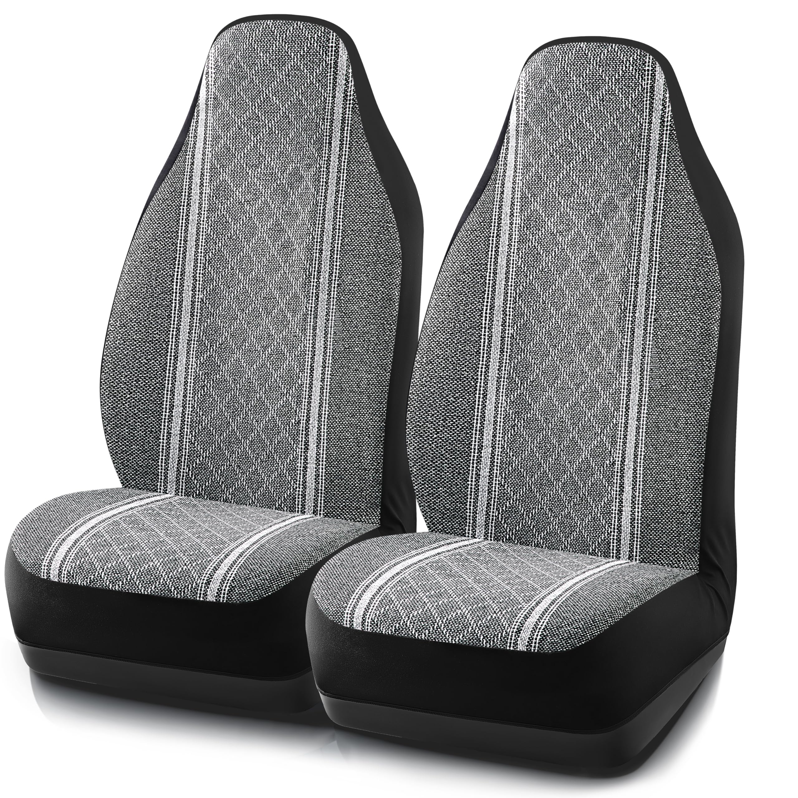 Premium Jacquard Baja Blanket Seat Covers - Gray Diamond High Back Bucket Style | Airbag Compatible & Universal Fit for Cars, Trucks, SUVs, Vans | Road Trip & Outdoor Adventure Comfort