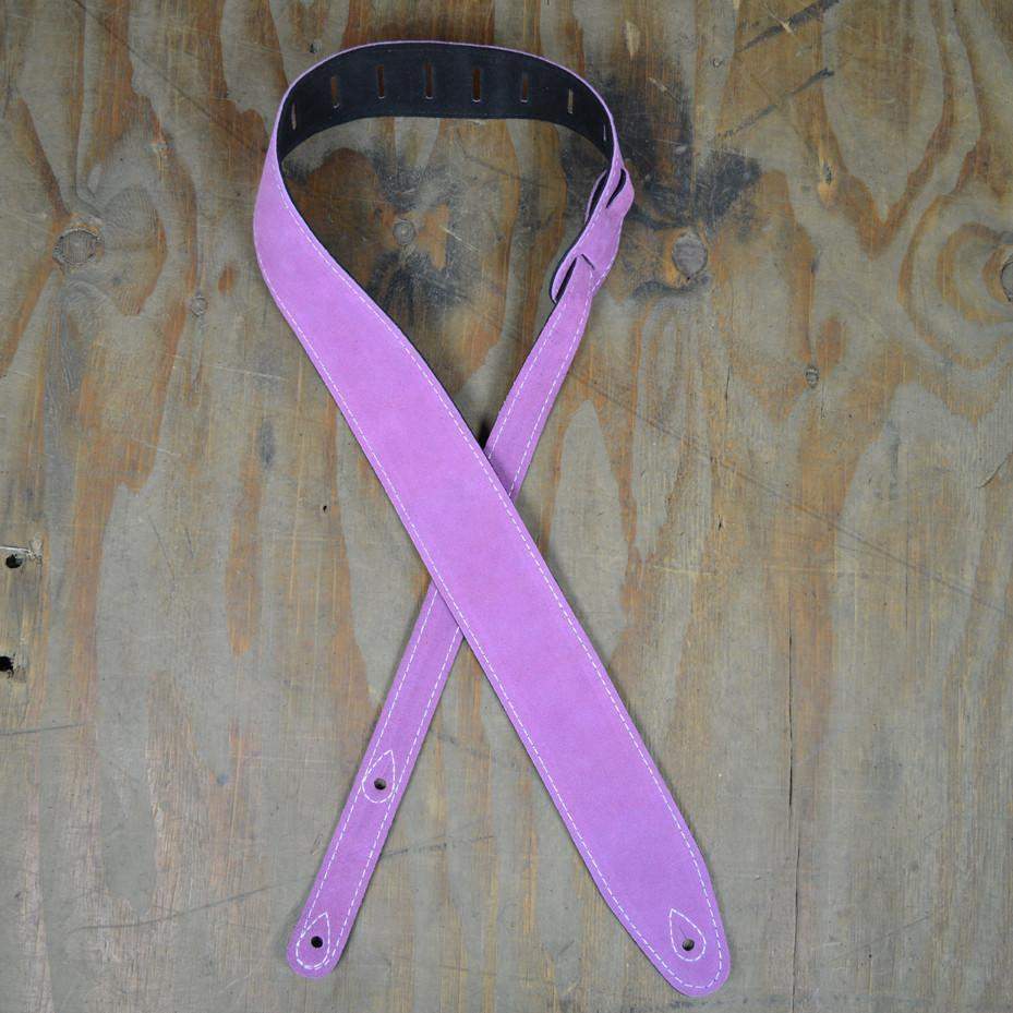 Premium Colonial Leather Guitar Strap with Double Suede Padding - Lilac Purple for Acoustic & Electric Guitars - Comfortable & Durable for Live Performances & Studio Sessions