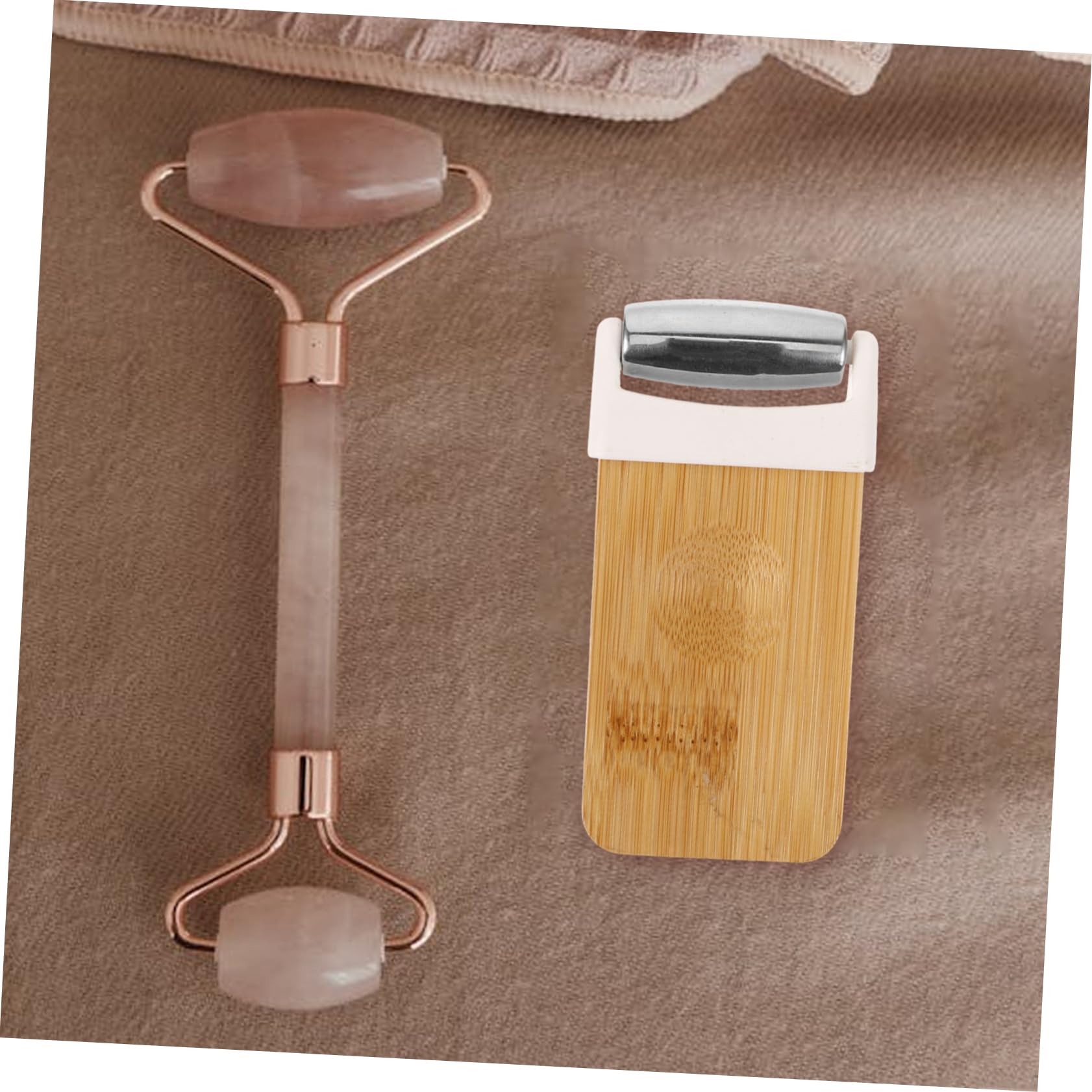 FOMIYES Jade Face Roller & Eye Massager - Stainless Steel Facial Massage Tool for Skin Care, Anti-Aging & Relaxation | Perfect for Home Spa, Morning Routine & Travel Skincare