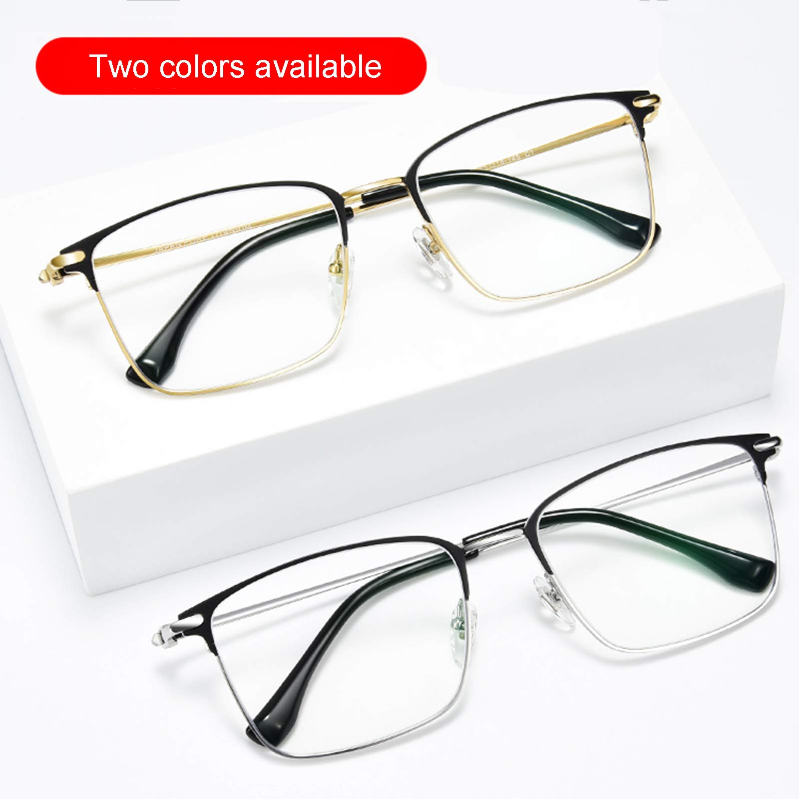 Blue Light Blocking Reading Glasses for Men - Anti Glare Computer Glasses with UV Protection & HD Anti-Radiation - Pure Titanium Frame (+1.5 Strength) - Perfect for Office Work, Gaming & Night Reading