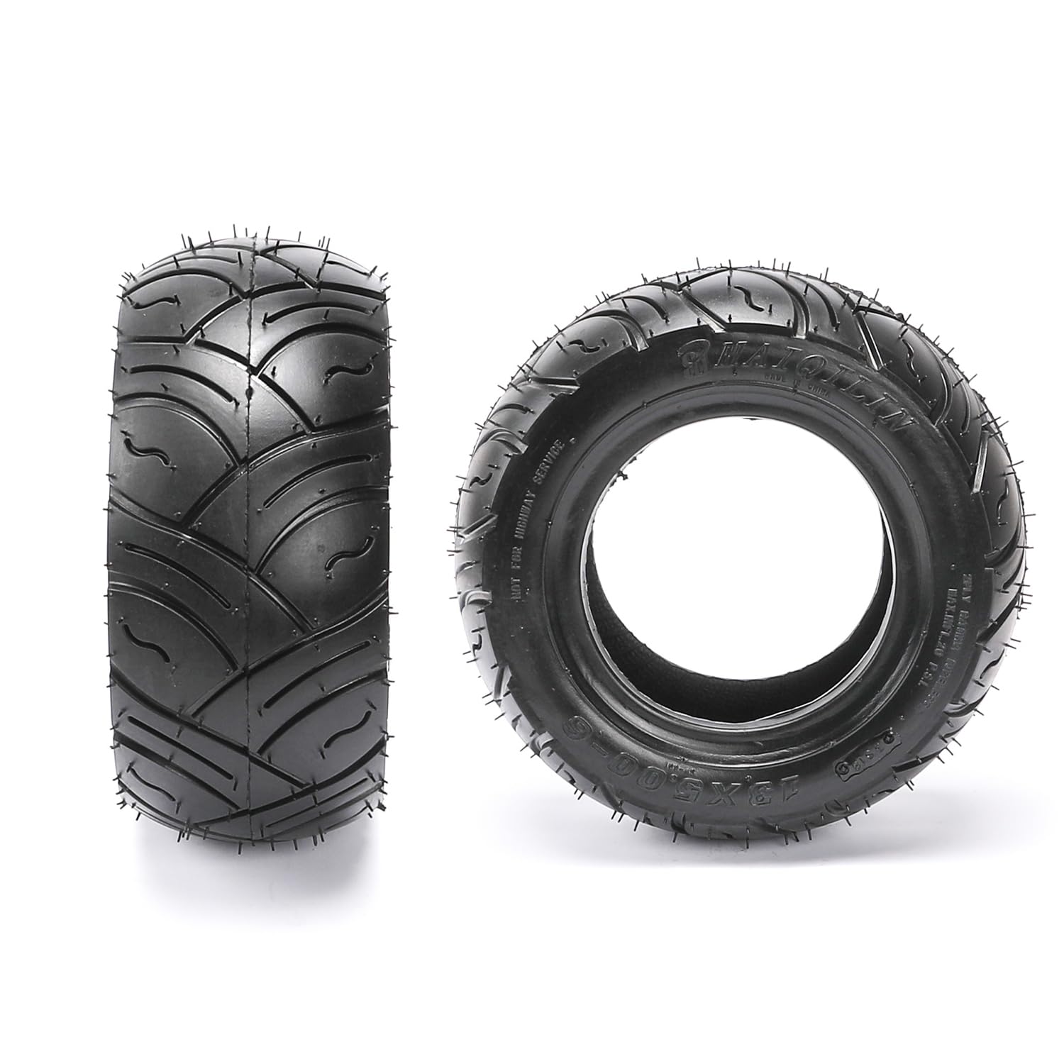 JCMOTO 2 Pack 13x5.00-6 Tubeless Tires for Go Kart, ATV, UTV & Lawn Mower - Heavy Duty All-Terrain Replacement Tires for Off-Road, Farm & Backyard Use