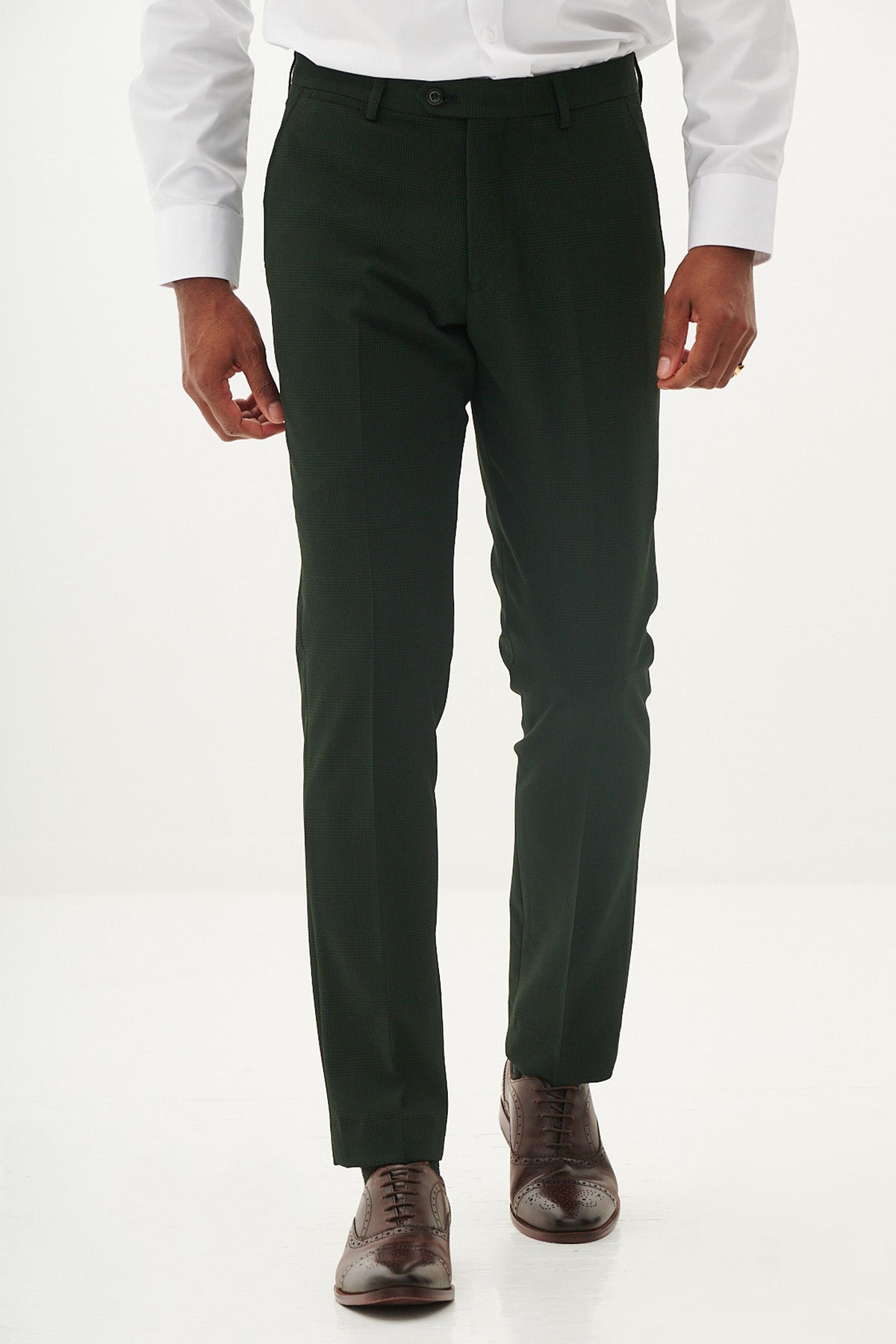 BROMLEY Olive Green Double Breasted Two Piece Suit for Men | Formal Business Attire | Perfect for Weddings, Office & Special Occasions