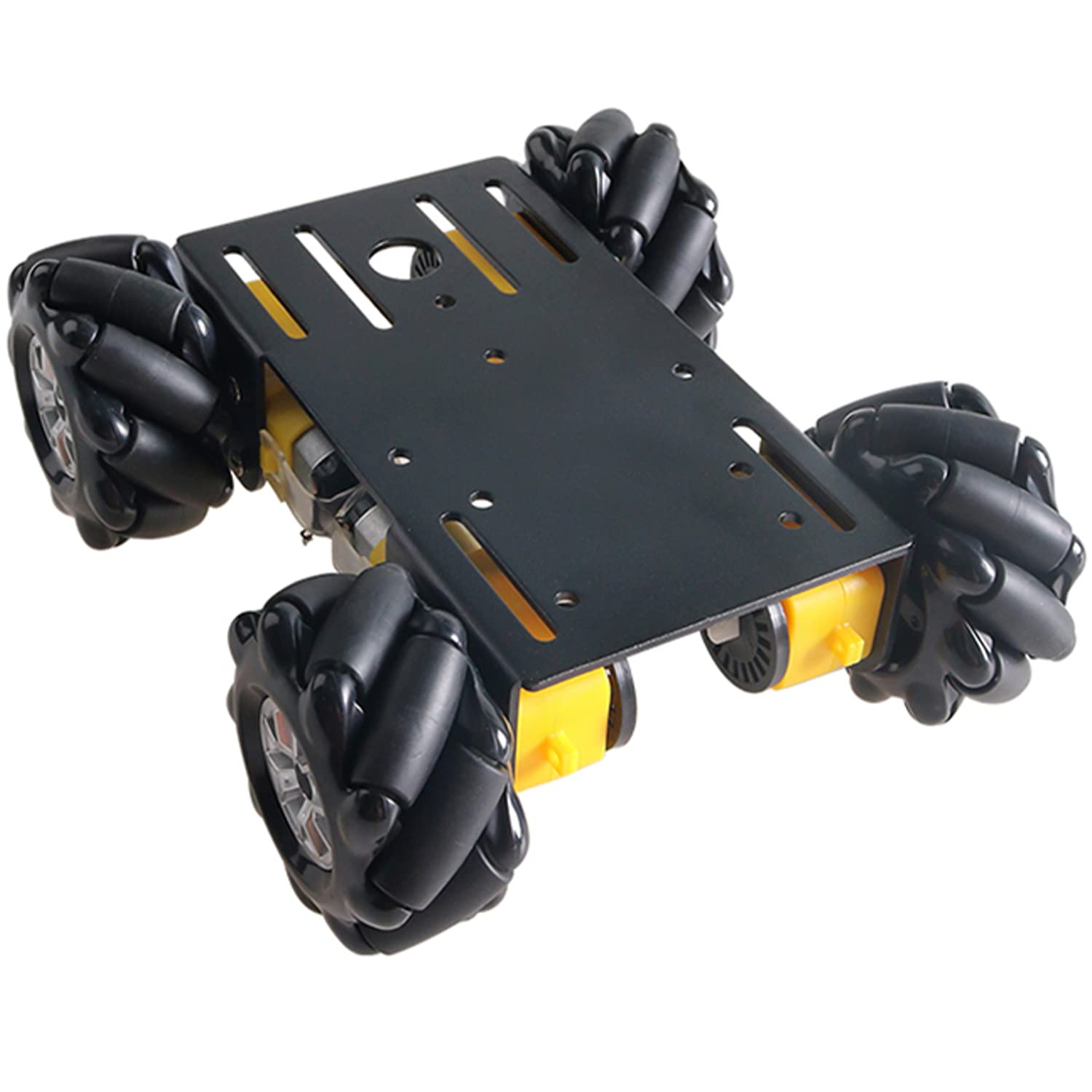 MC100 4WD Mecanum Wheel Robot Car Chassis Kit with TT Motor & Remote Control - 60mm Omnidirectional Wheels for Arduino, Raspberry Pi, Microbit - DIY Metal Frame Smart Car for STEM Learning & Robotics Projects (Black) - Perfect for Classroom Coding, Home Automation & AI Experimentation