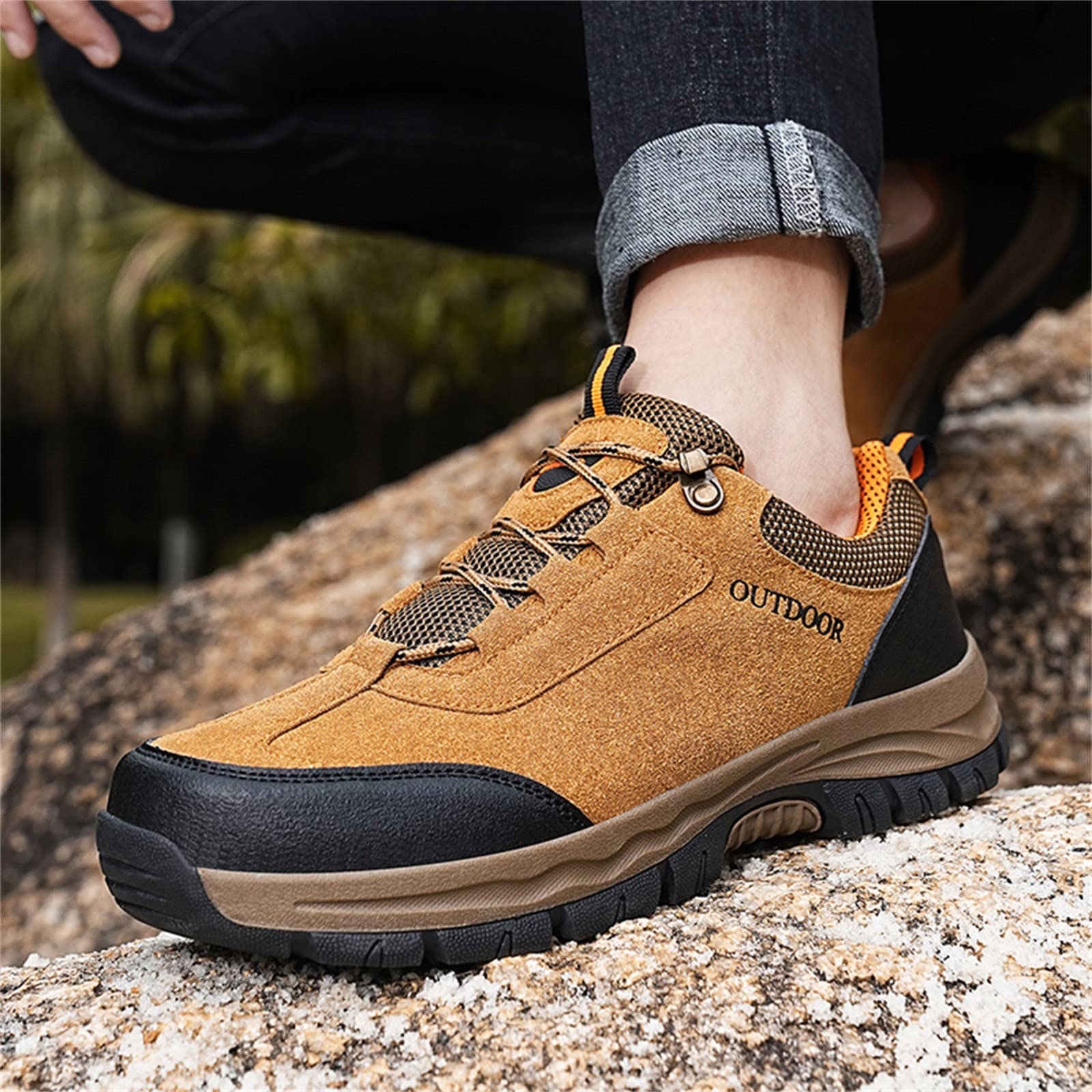 **Men's Connon Trail Shoes - Best Gym, Beach & Sailing Shoes - Size 14 Platform Deck Shoes for Height Increase - Brown Boat Shoes for Casual Wear & Outdoor Activities**