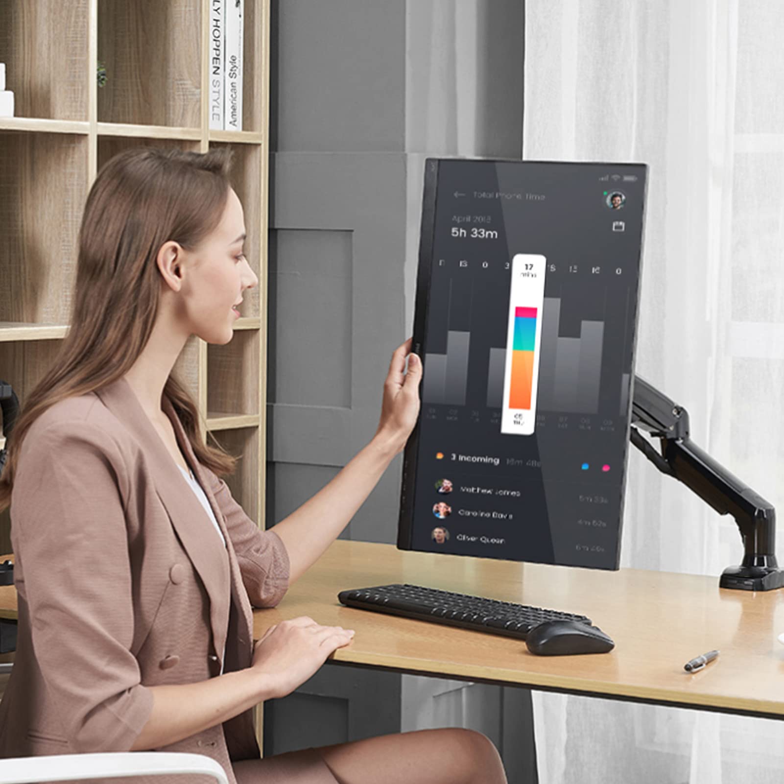 CCYLEZ Adjustable Single Monitor Arm - Ergonomic Computer Monitor Mount Stand for 17-30 inch Screens (Supports 17, 19, 20, 21, 21.5, 22, 23, 24, 25, 27, 30 inch Monitors) - Perfect for Home Office, Gaming Setup & Workspace Ergonomics