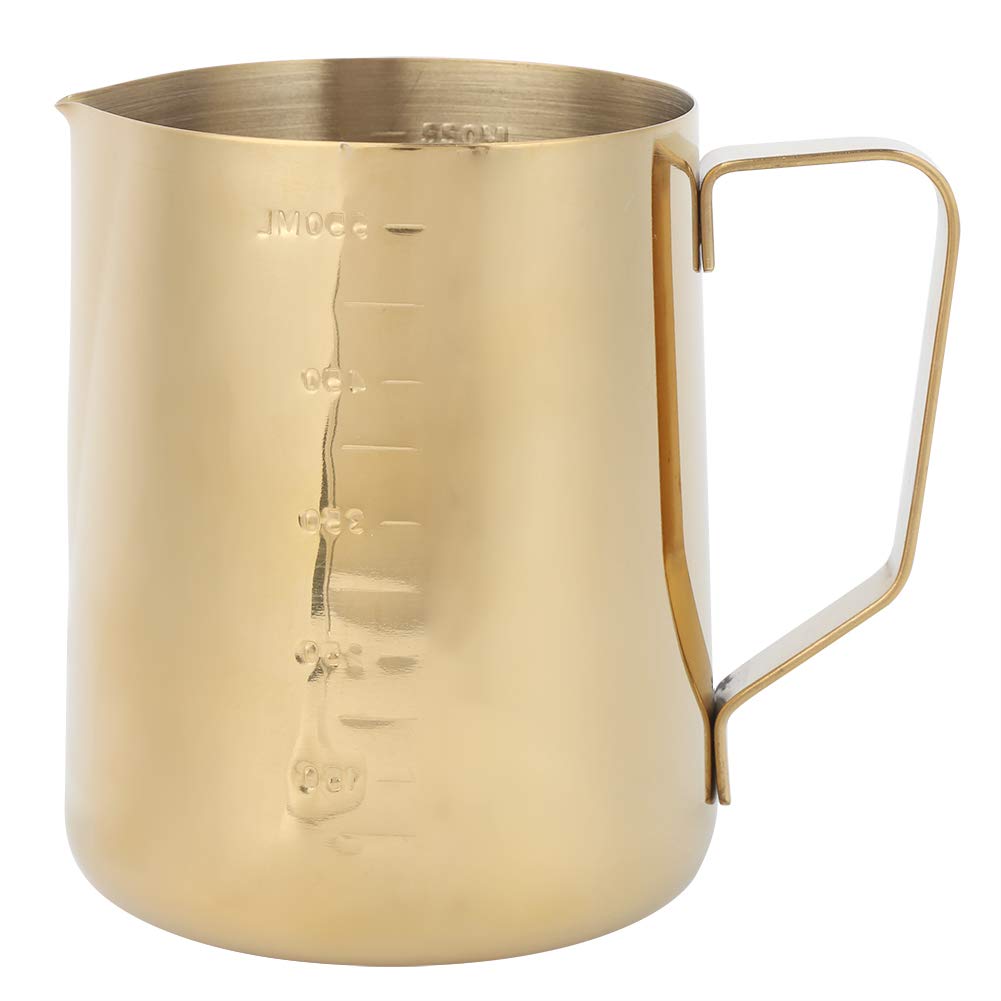 Premium Stainless Steel Milk Frothing Pitcher with Measurement Scale - Barista-Grade Coffee Frother for Latte Art, Cappuccino & Hot Chocolate at Home or Cafe