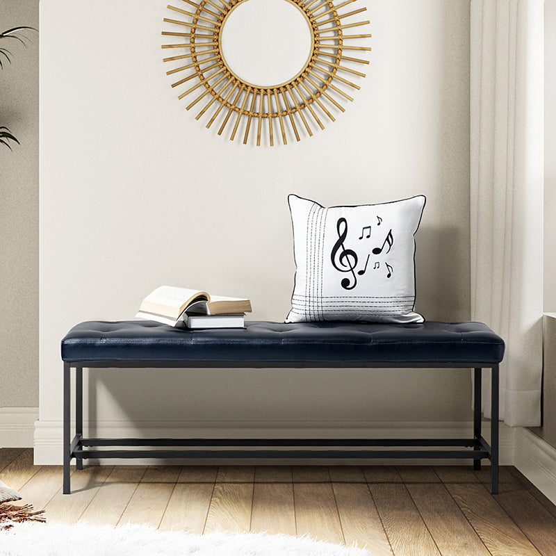 Johannes Upholstered Bench - Stylish Storage Ottoman with Tufted Cushion, Modern Entryway Bench for Bedroom, Living Room & Hallway - Perfect for Seating, Storage & Home Decor