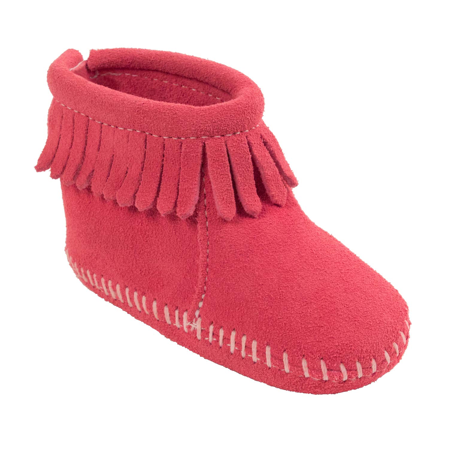Minnetonka Velcro Back Flap Bootie for Toddlers - Soft Leather Moccasin Shoes for Boys & Girls - Perfect for Indoor Play, Outdoor Adventures & Casual Wear