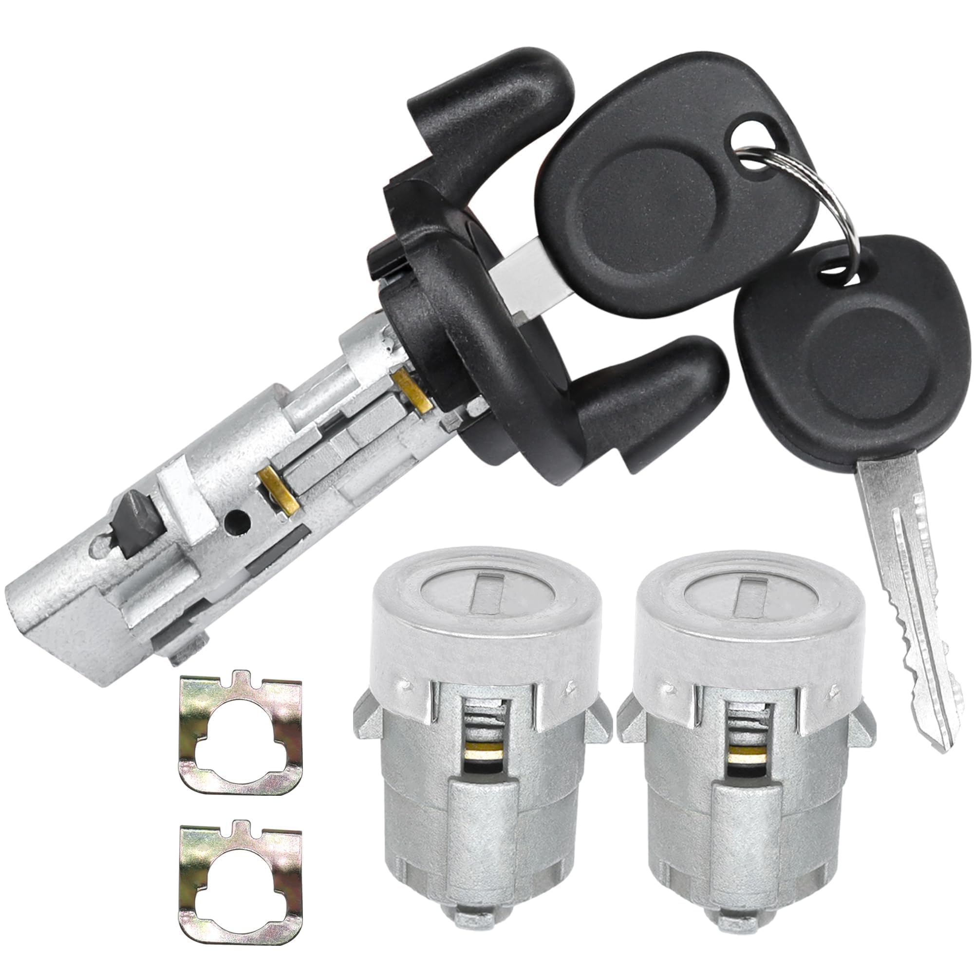 Ignition Switch Lock Cylinder & Front Door Lock Cylinder with Keys - Compatible with Chevy Silverado, Suburban, Tahoe & GMC Sierra, Yukon (1999-2000) - Replaces 704600, 702912, 598007 - Perfect for Car Lock Replacement & Security Upgrade